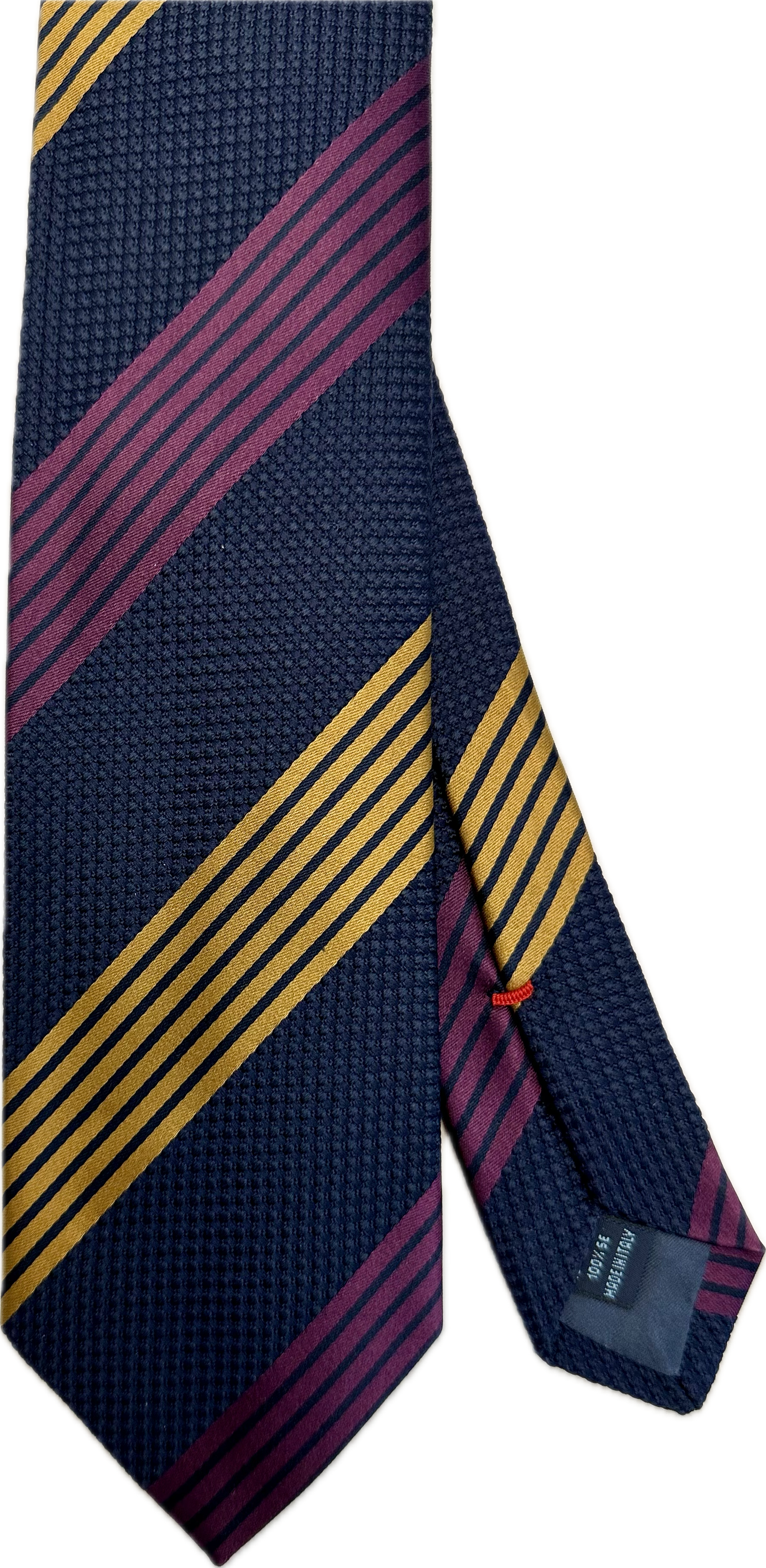 Cravatta seta regimental blu viola gold Franco Bassi
