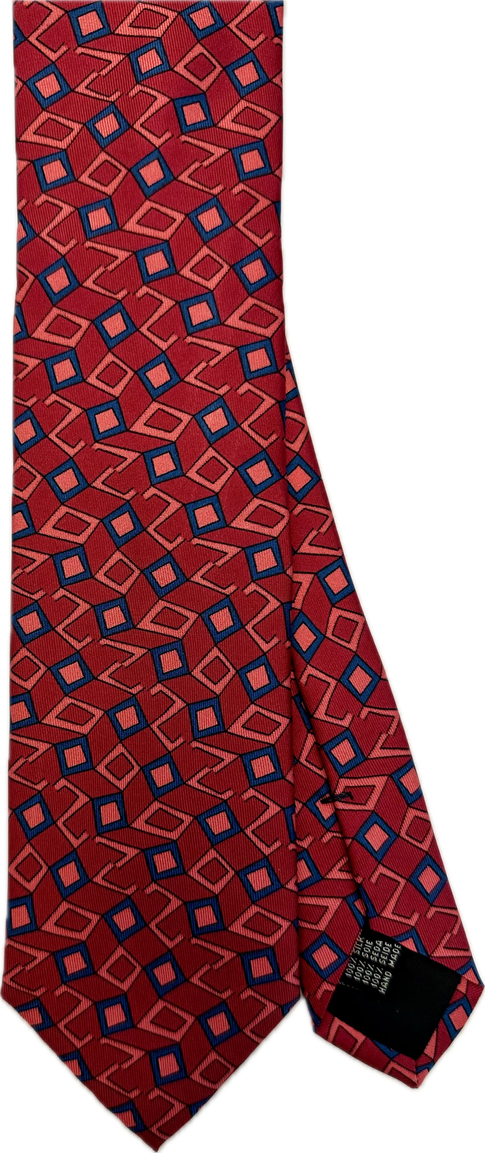 Cravatta seta fantasia geometrica porpora Monsieur