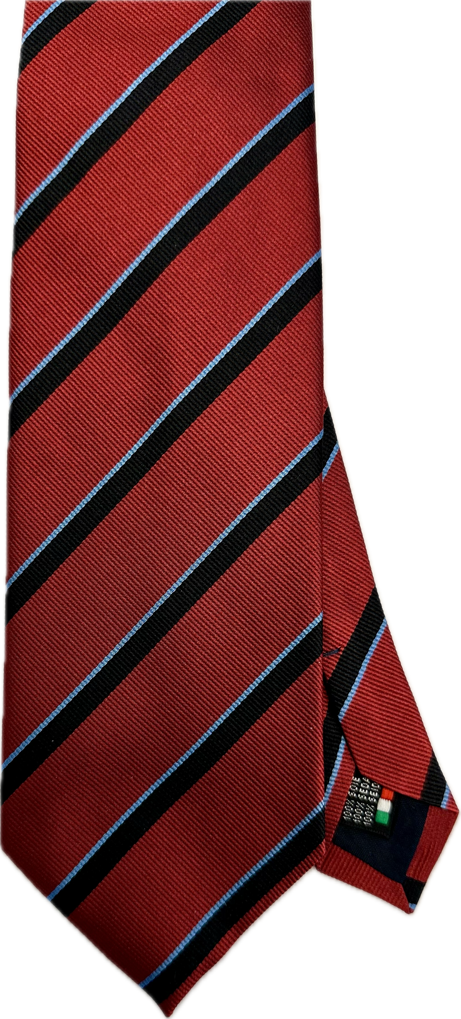 Cravatta seta regimental rossa blu celeste Monsieur
