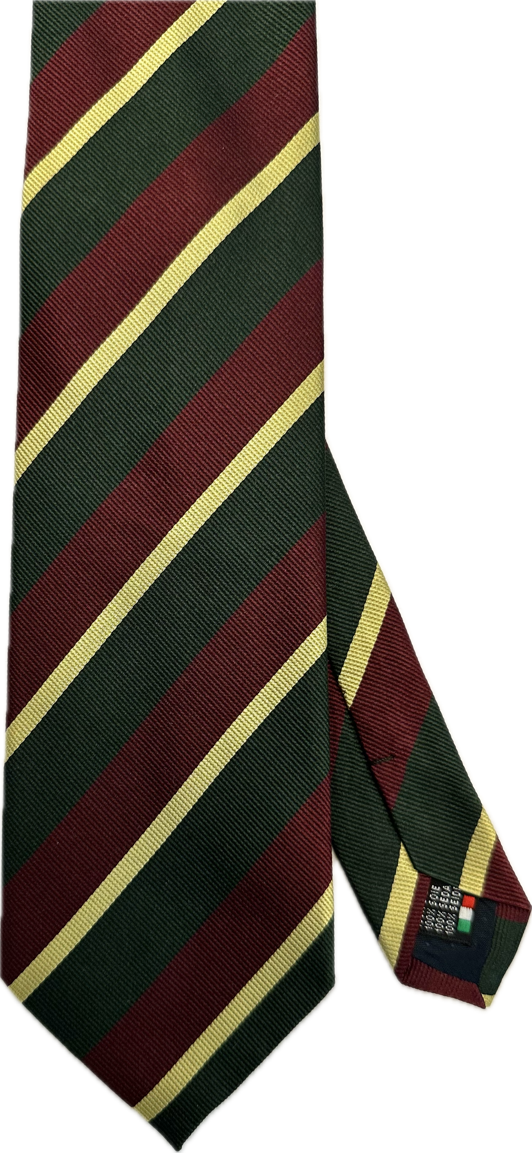 Cravatta seta regimental verde bordeaux gialla blu  Monsieur
