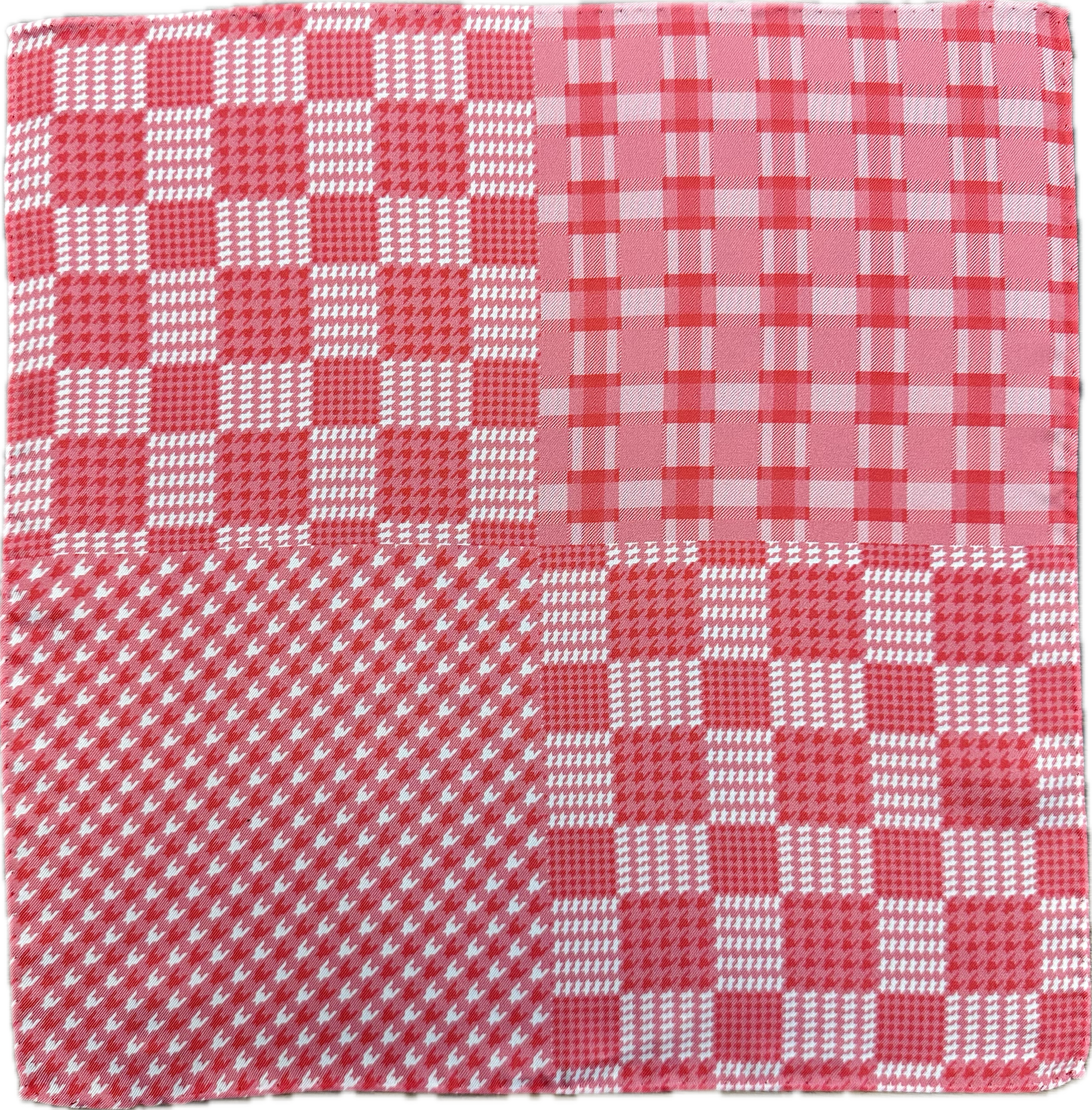 Pocket square seta multi panel corallo Monsieur