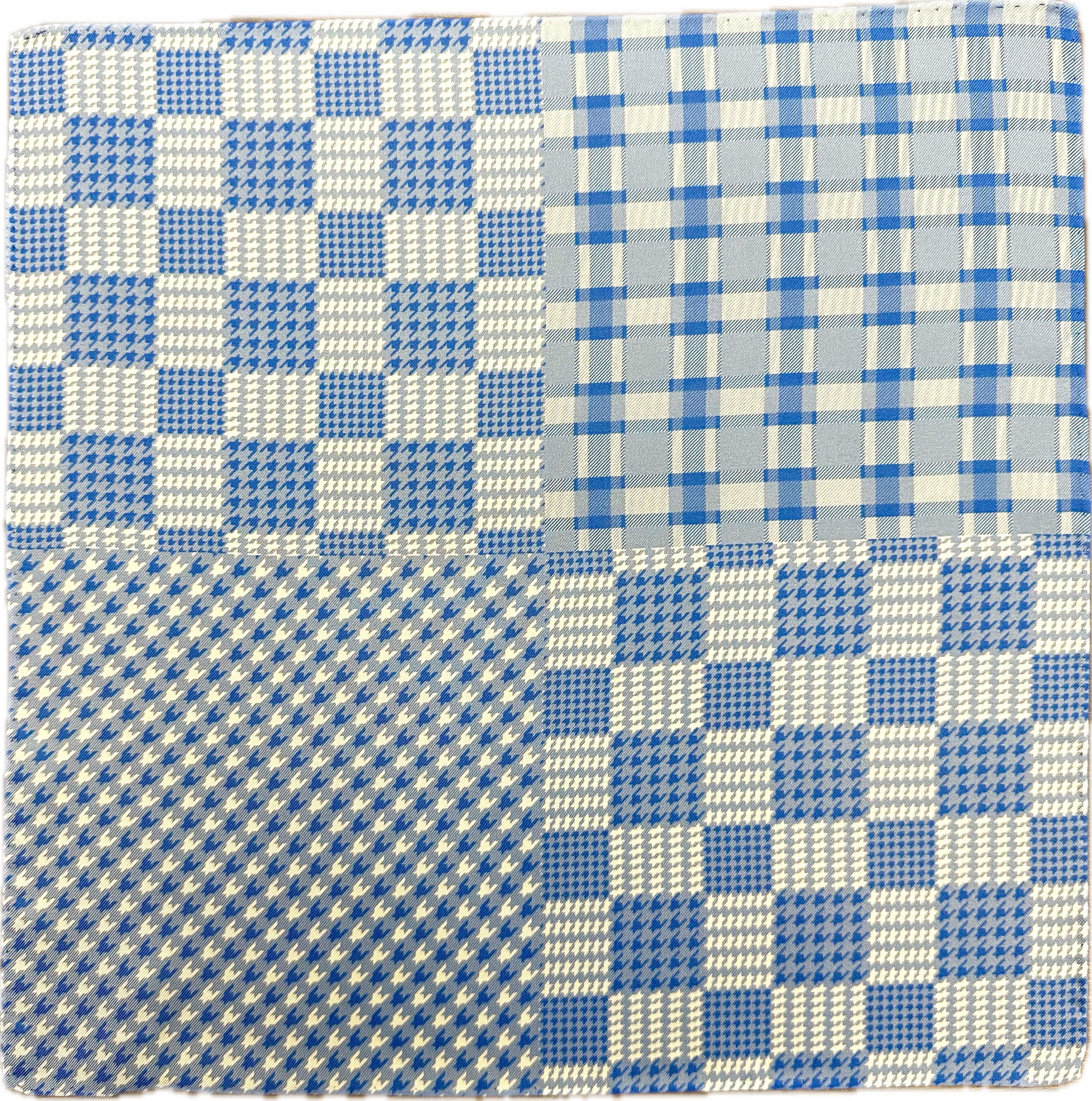 Pocket square seta multi panel light blue Monsieur
