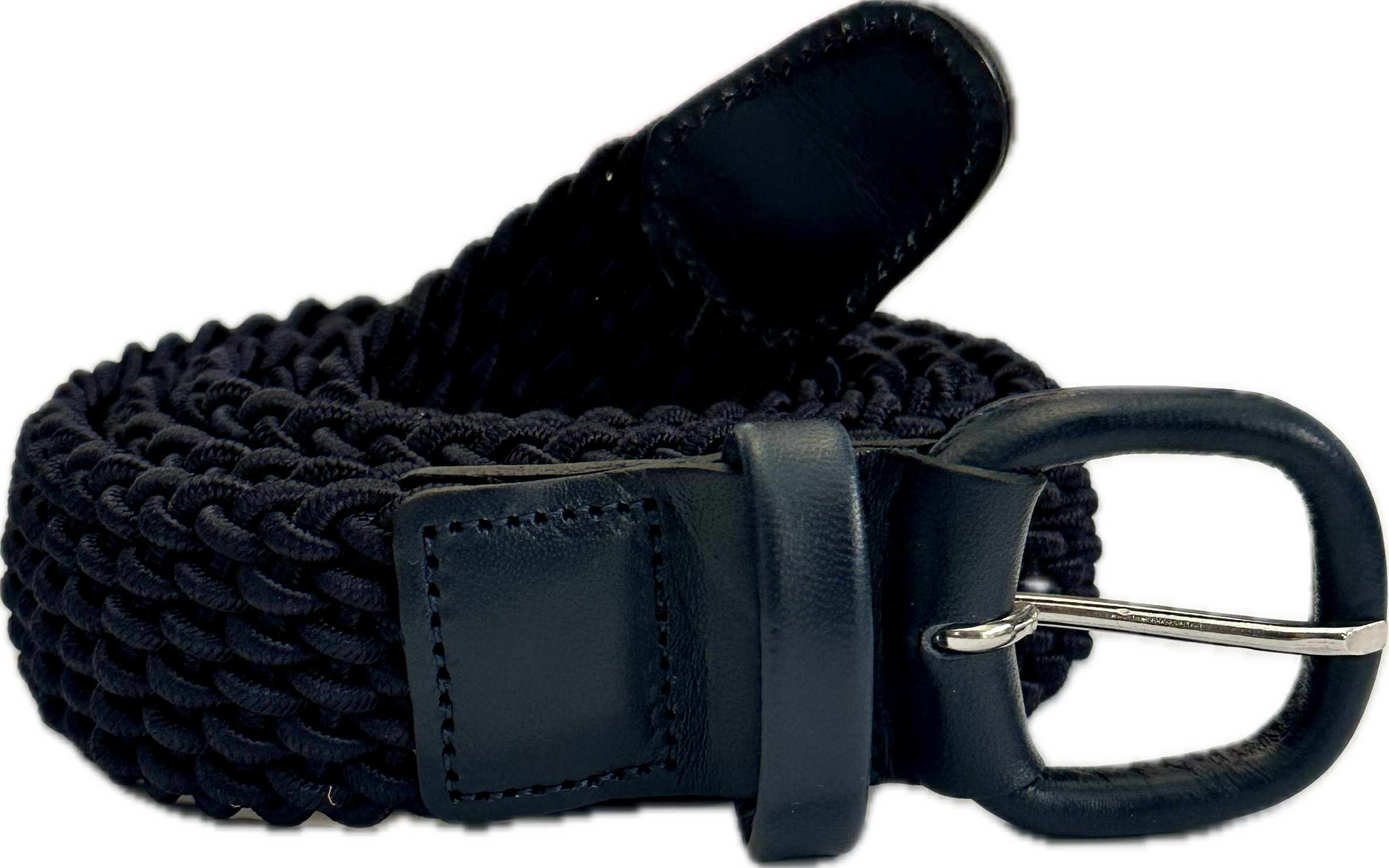 Cintura intrecciata elasticizzata navy Monsieur