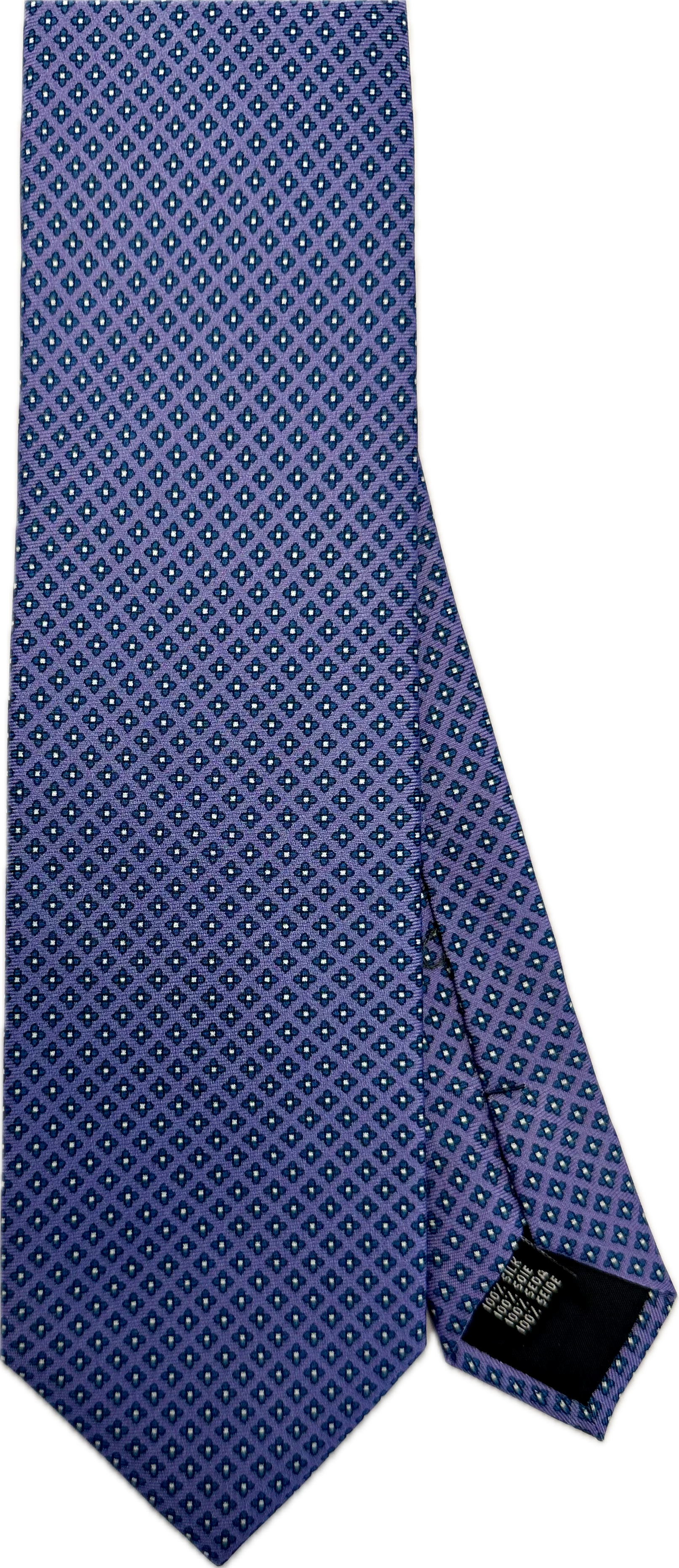 Cravatta seta micro disegno viola Monsieur