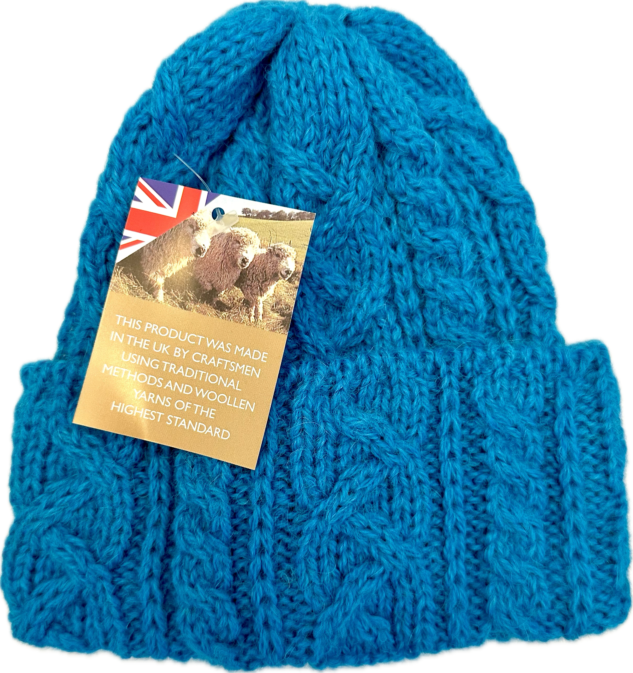 Cuffia treccia alpaca puffo Highland2000