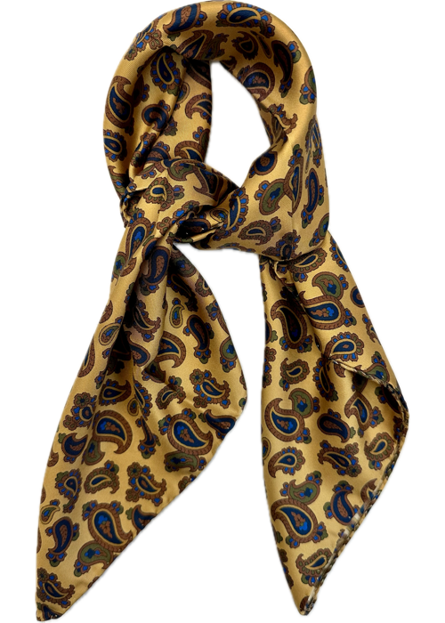 Sciarpa bandana seta fantasia paisley gialla Monsieur