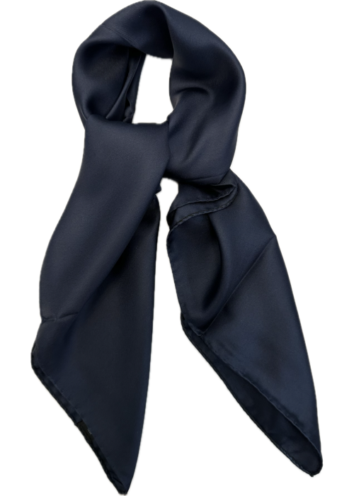 Sciarpa bandana seta tinta unita navy Monsieur
