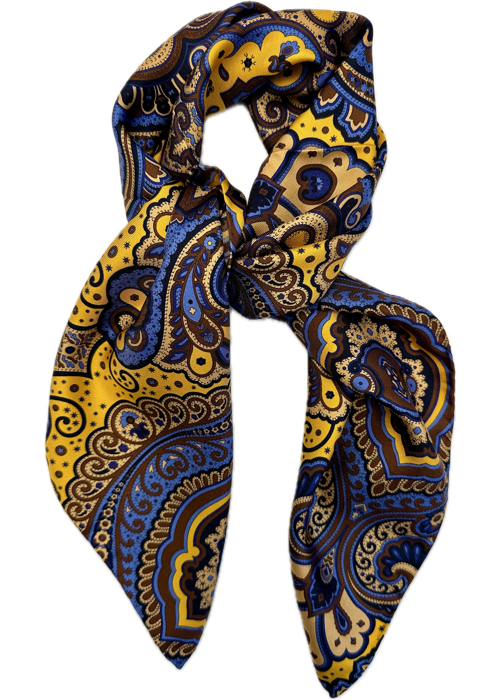 Sciarpa bandana seta big paisley gialla Monsieur
