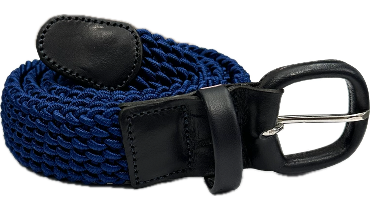 Cintura intrecciata elasticizzata cobalto Monsieur
