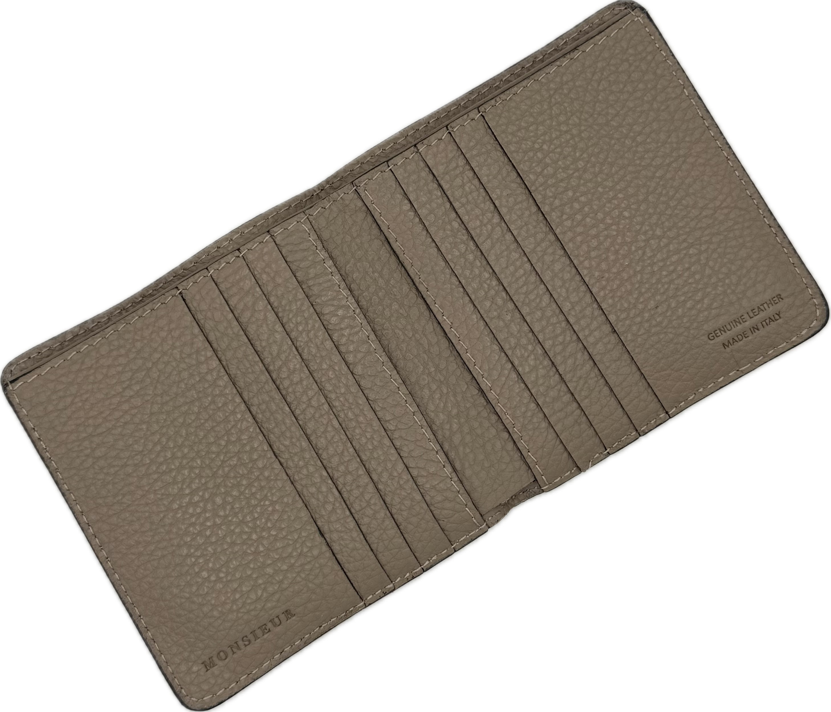 Portafoglio pelle taupe Monsieur