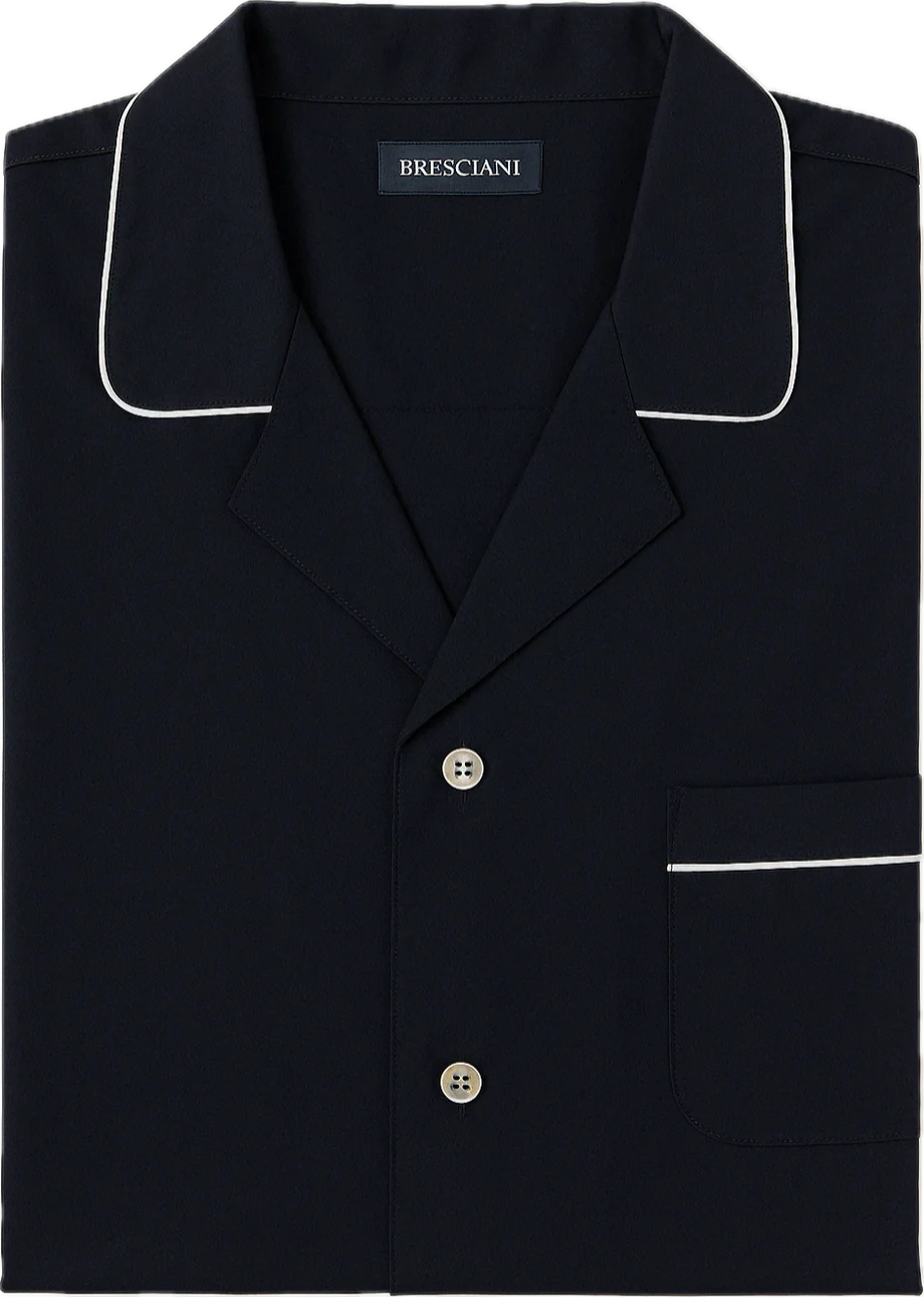 Pigiama lungo puro cotone navy Bresciani