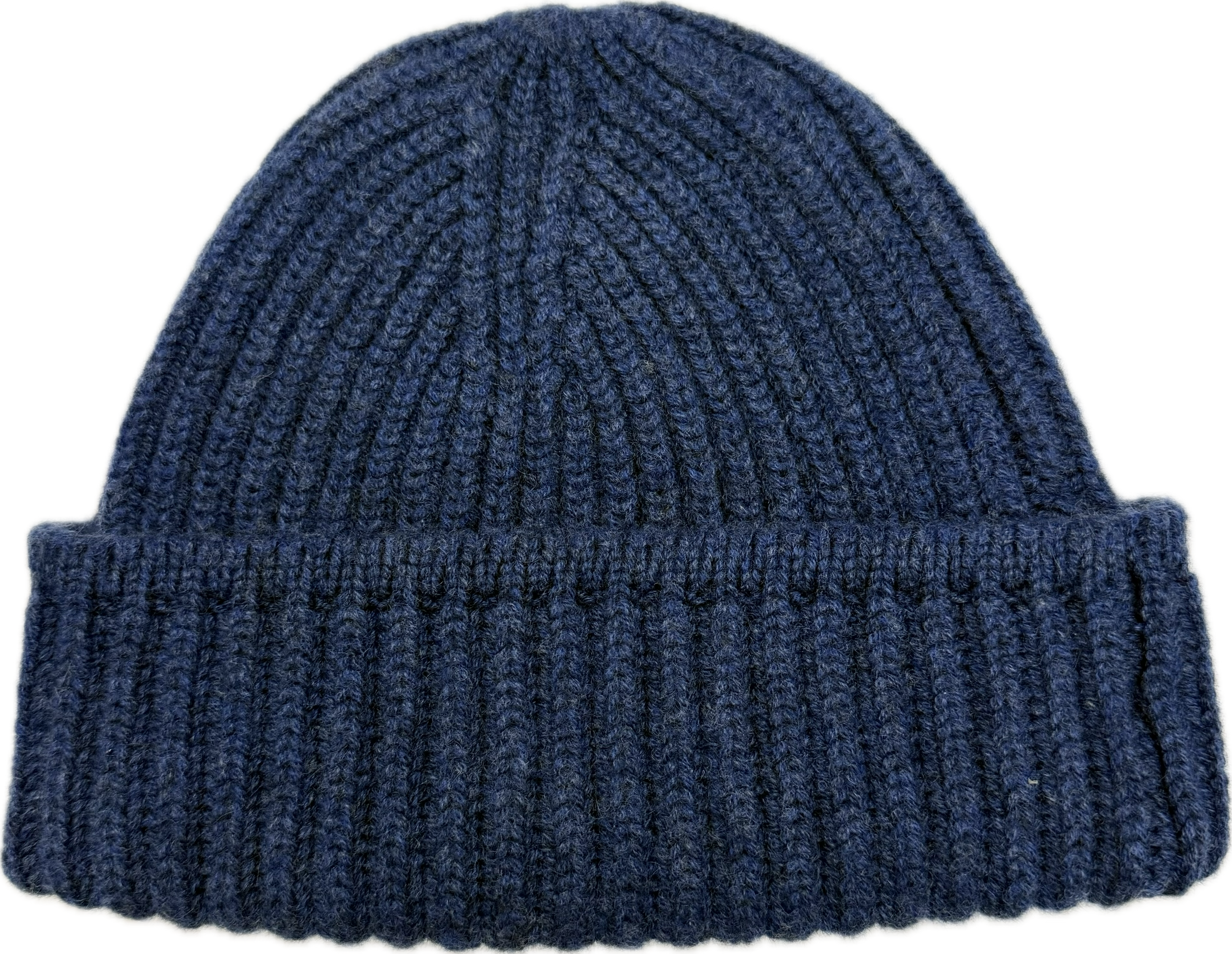 Cuffia pesante costa inglese cashmere blu melange Monsieur