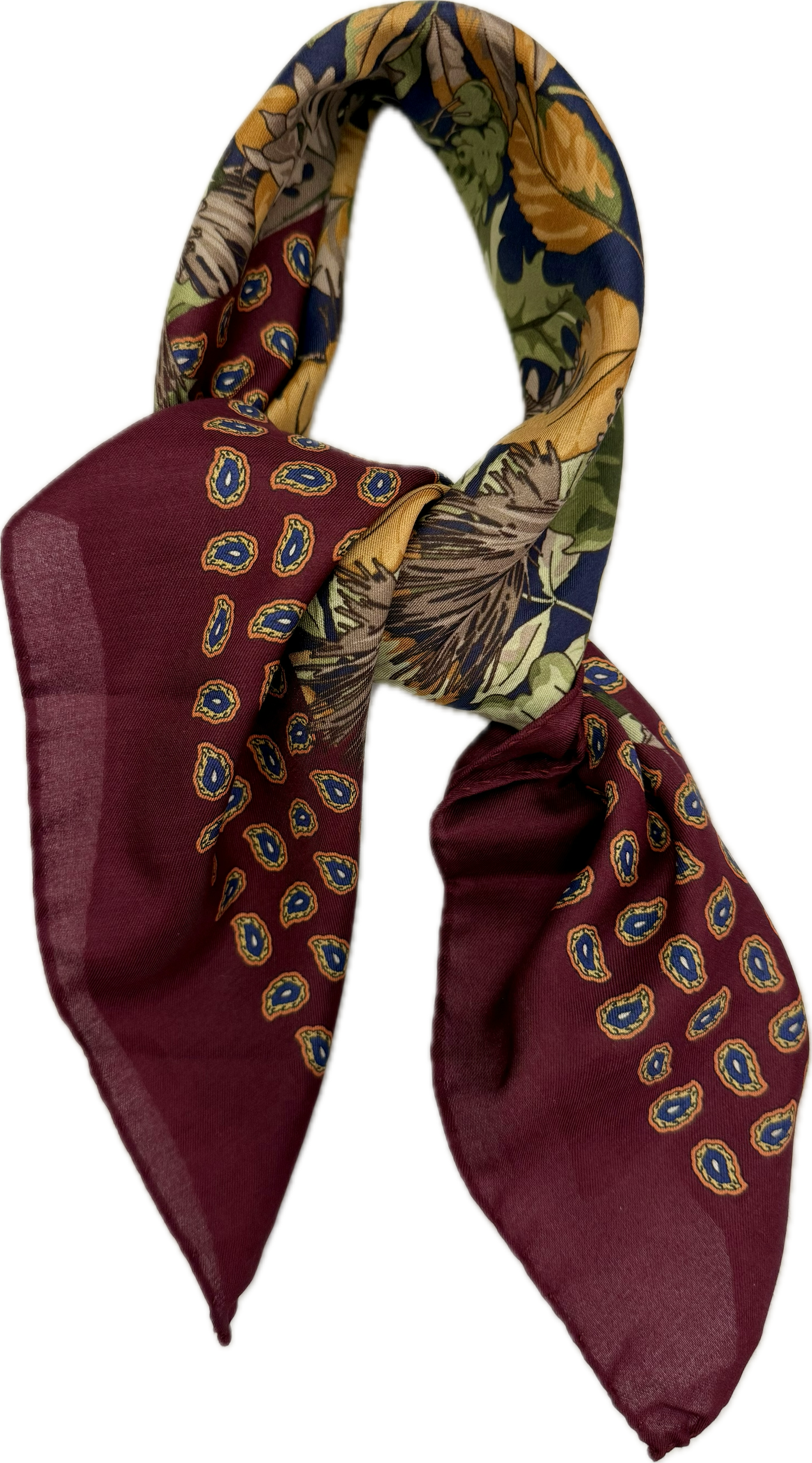 Sciarpa bandana cotone seta beccaccia bordeaux Fefè