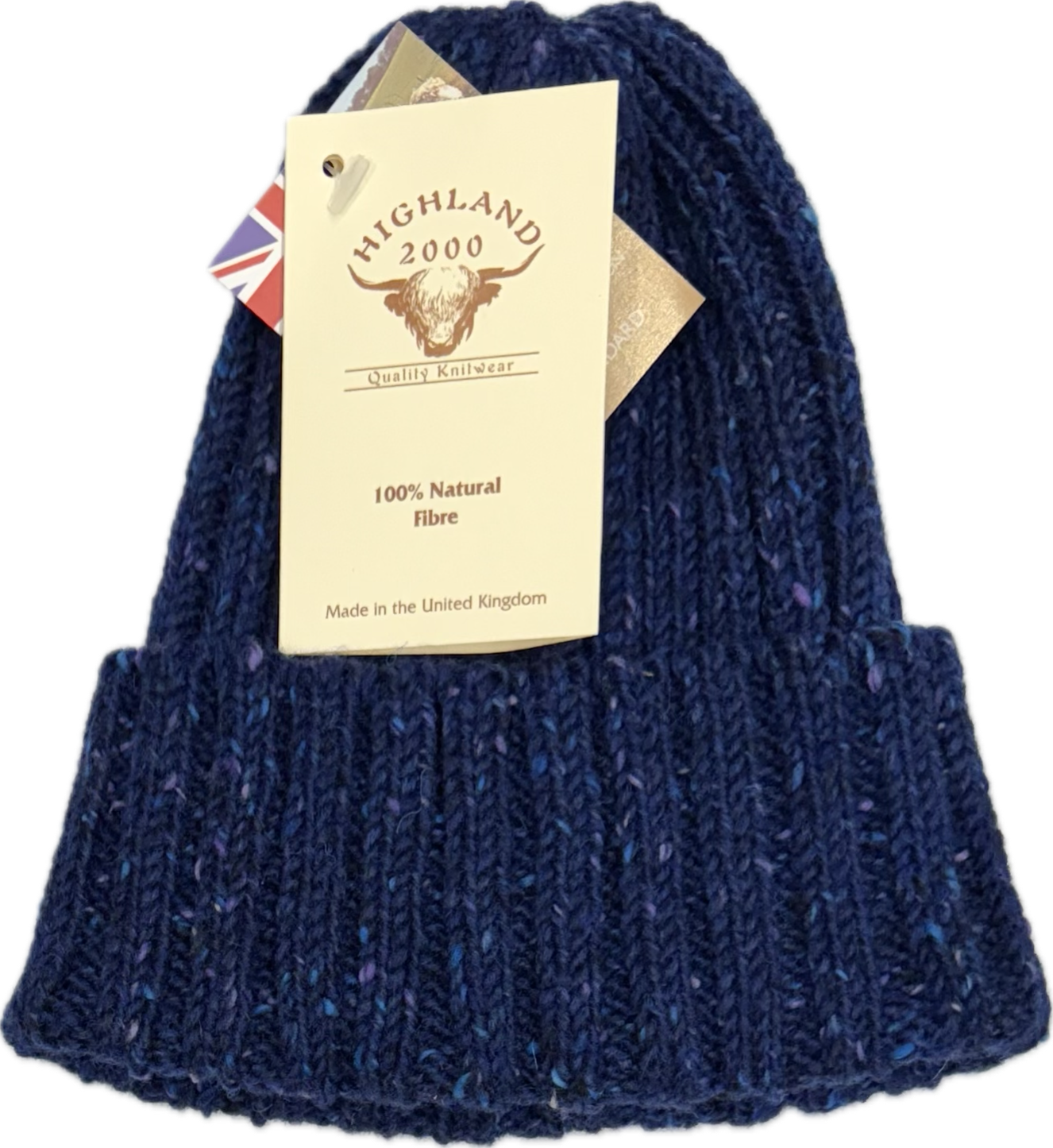 Cuffia coste donegal lana blu copiativo Highland2000