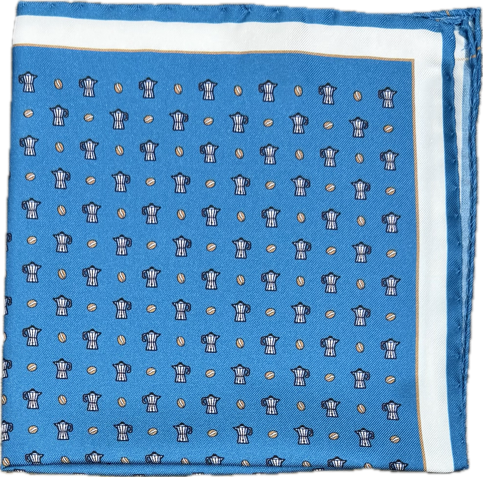 Pocket square seta moka turchese Fefè