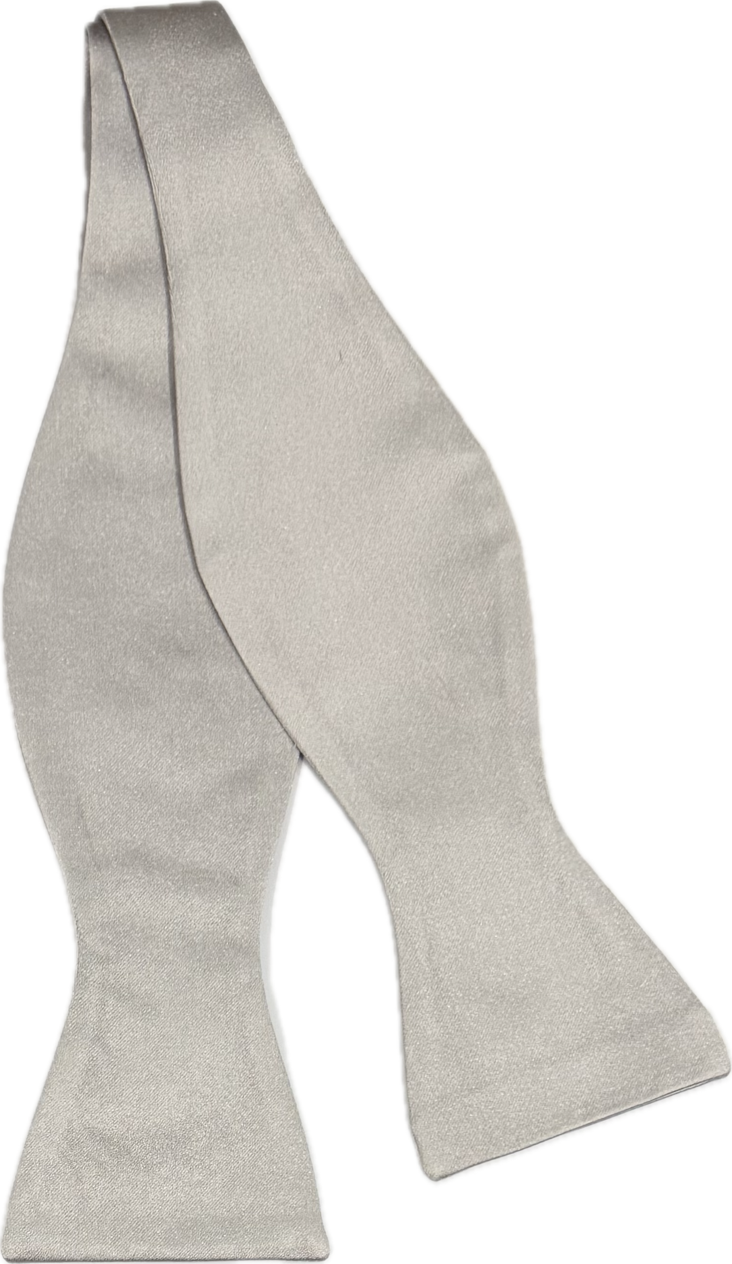 Self Bow tie seta tinta unita grigio pela Monsieur