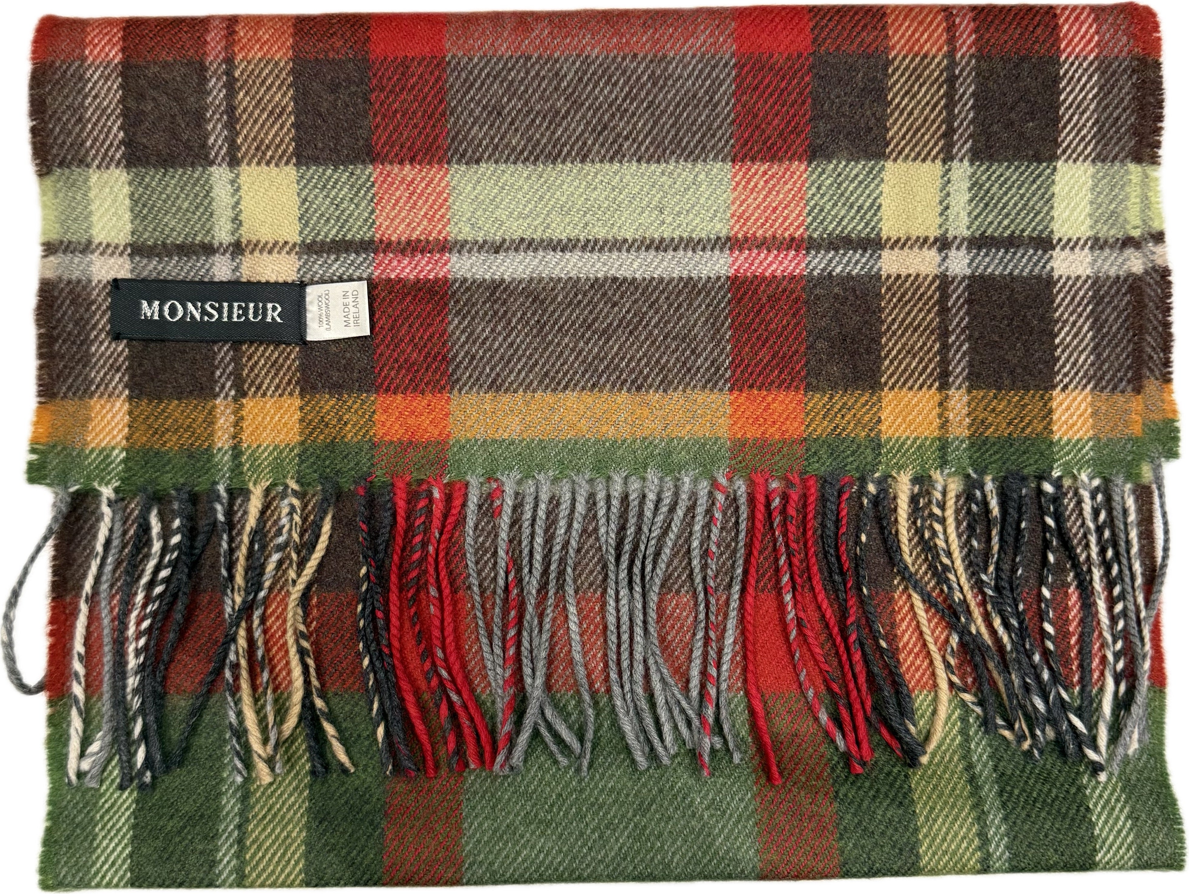 Sciarpa check luxury wool verde rossa moro gialla Monsieur