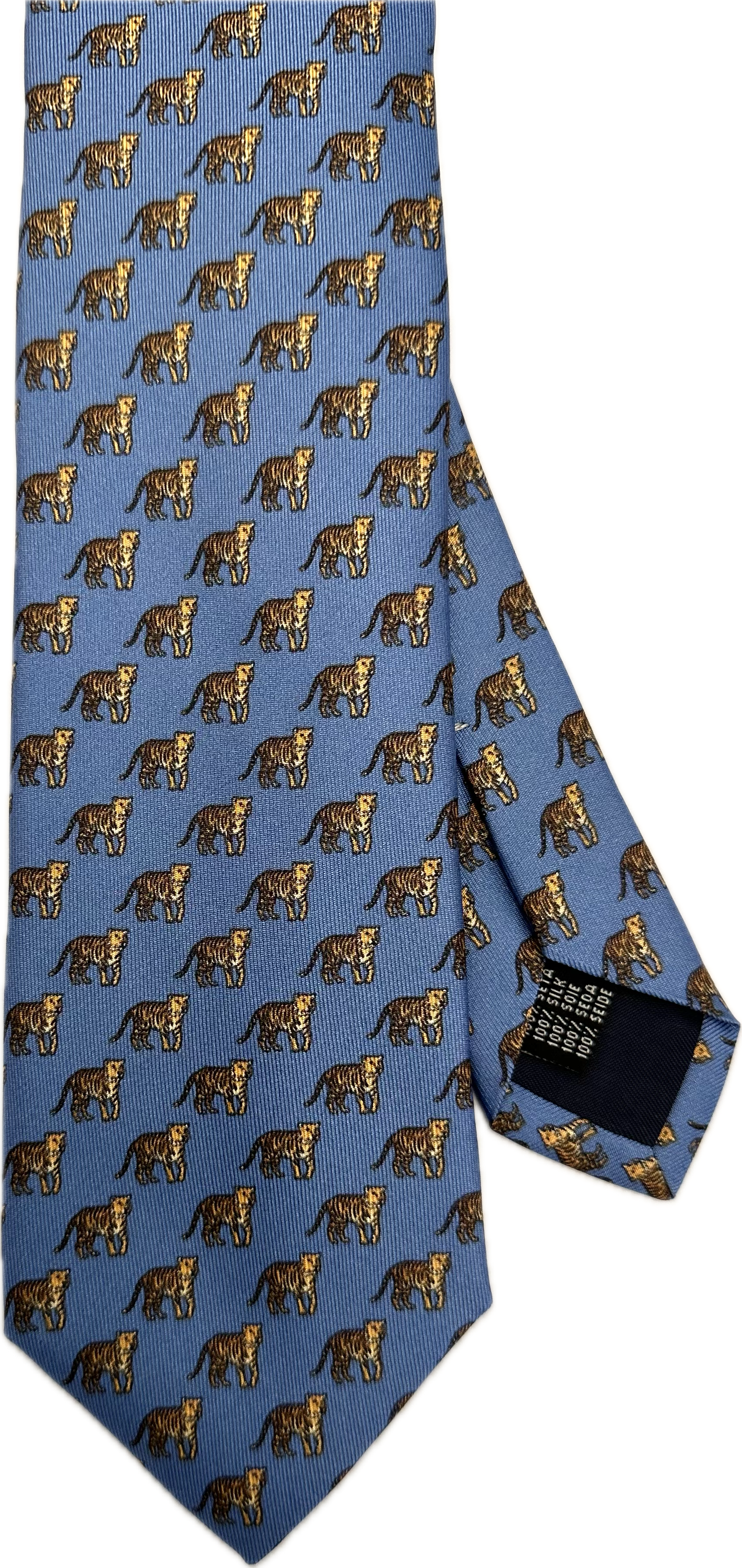 Cravatta seta fantasia tigre avio Monsieur