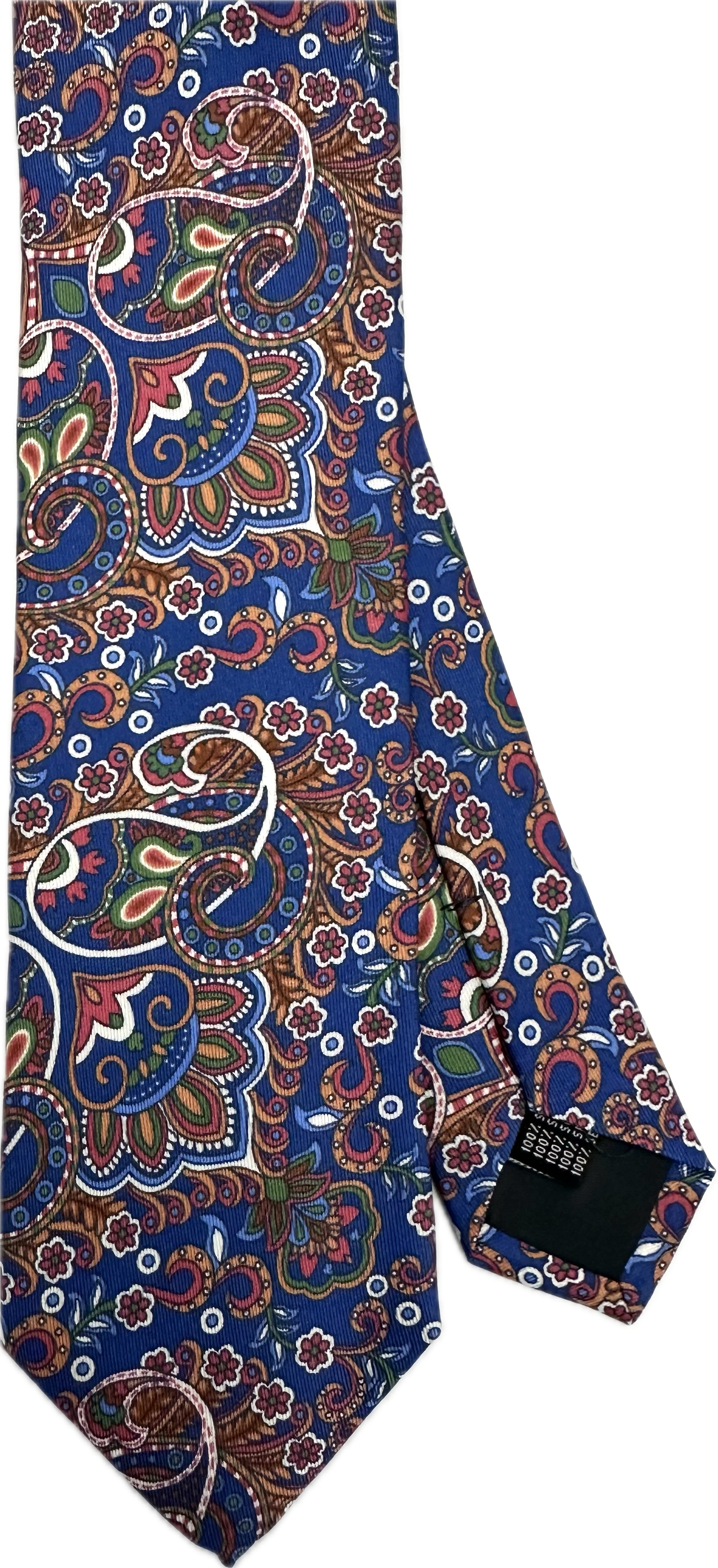 Cravatta seta fantasia flower paisley blu chiaro Monsieur