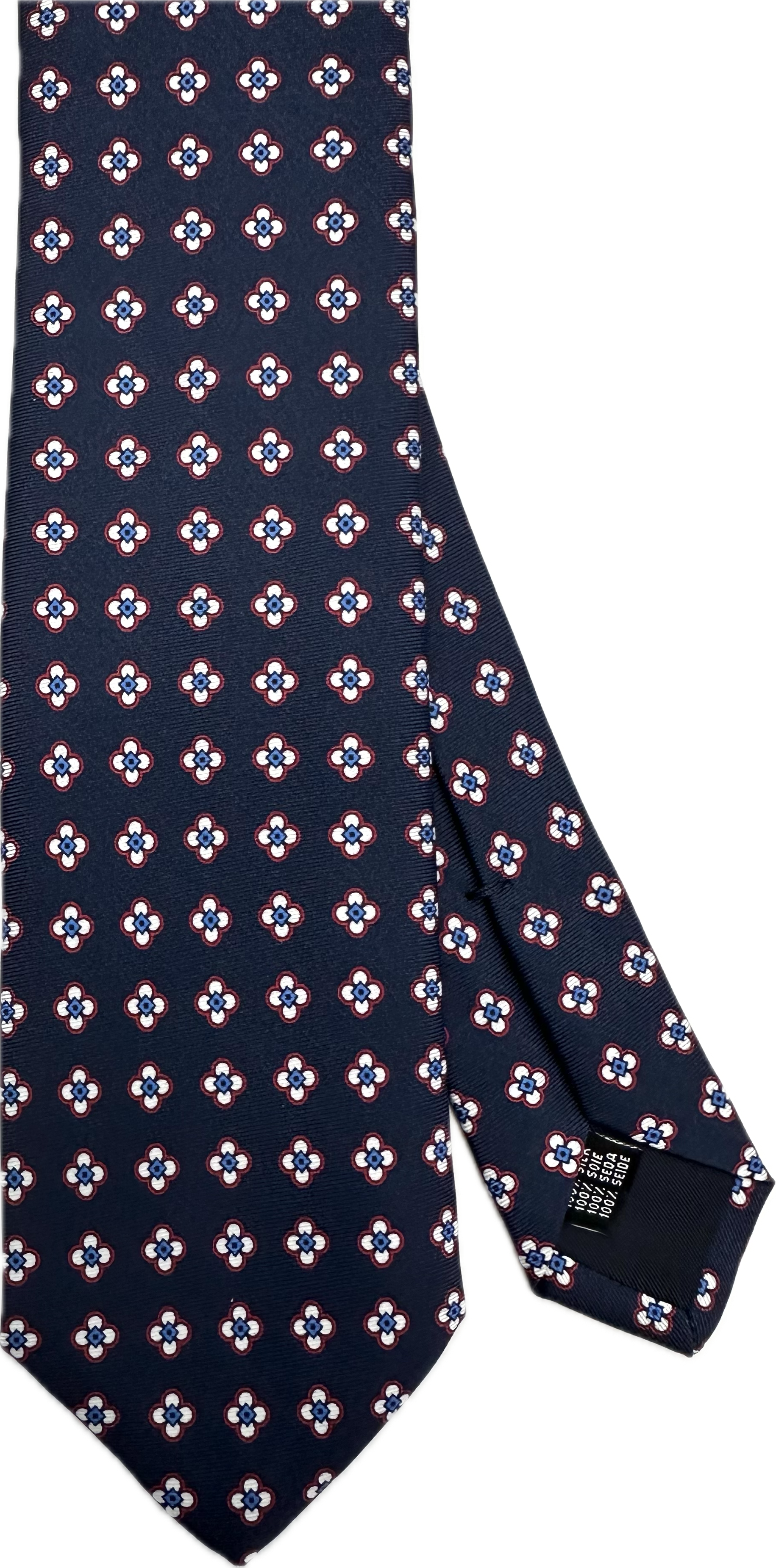 Cravatta seta fantasia fiorellino navy Monsieur