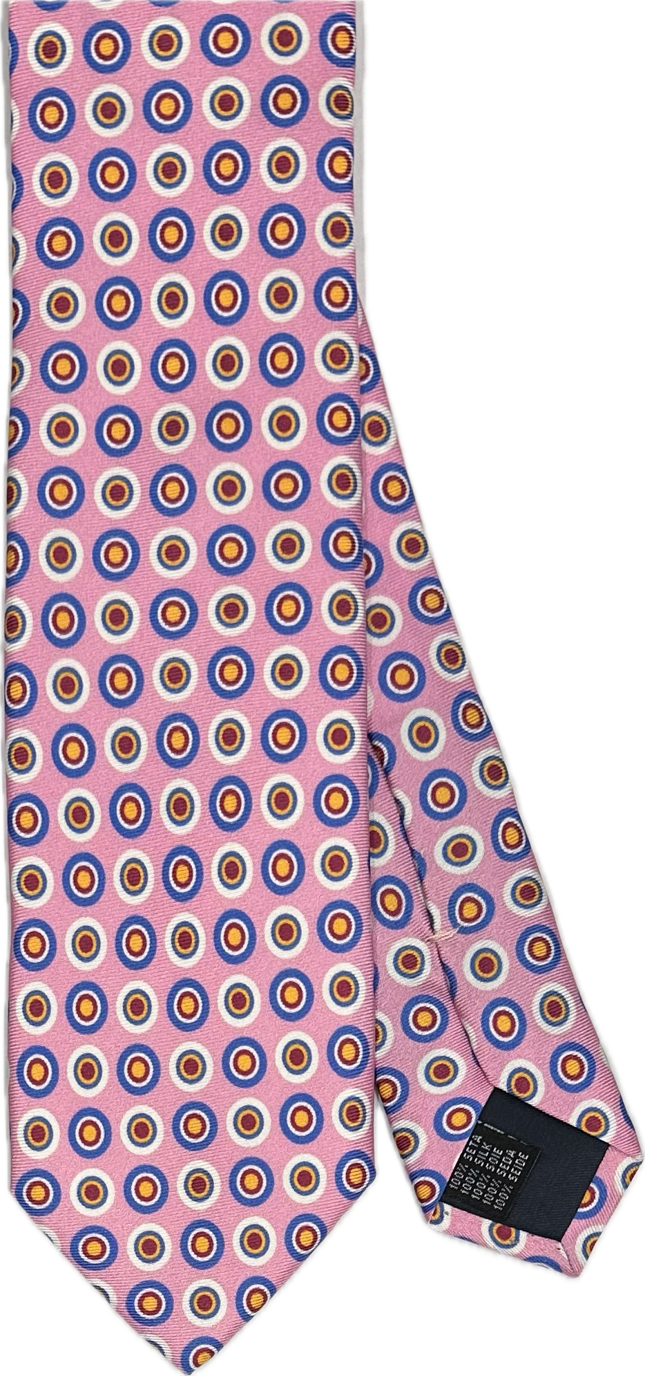 Cravatta seta fantasia tondi rosa Monsieur
