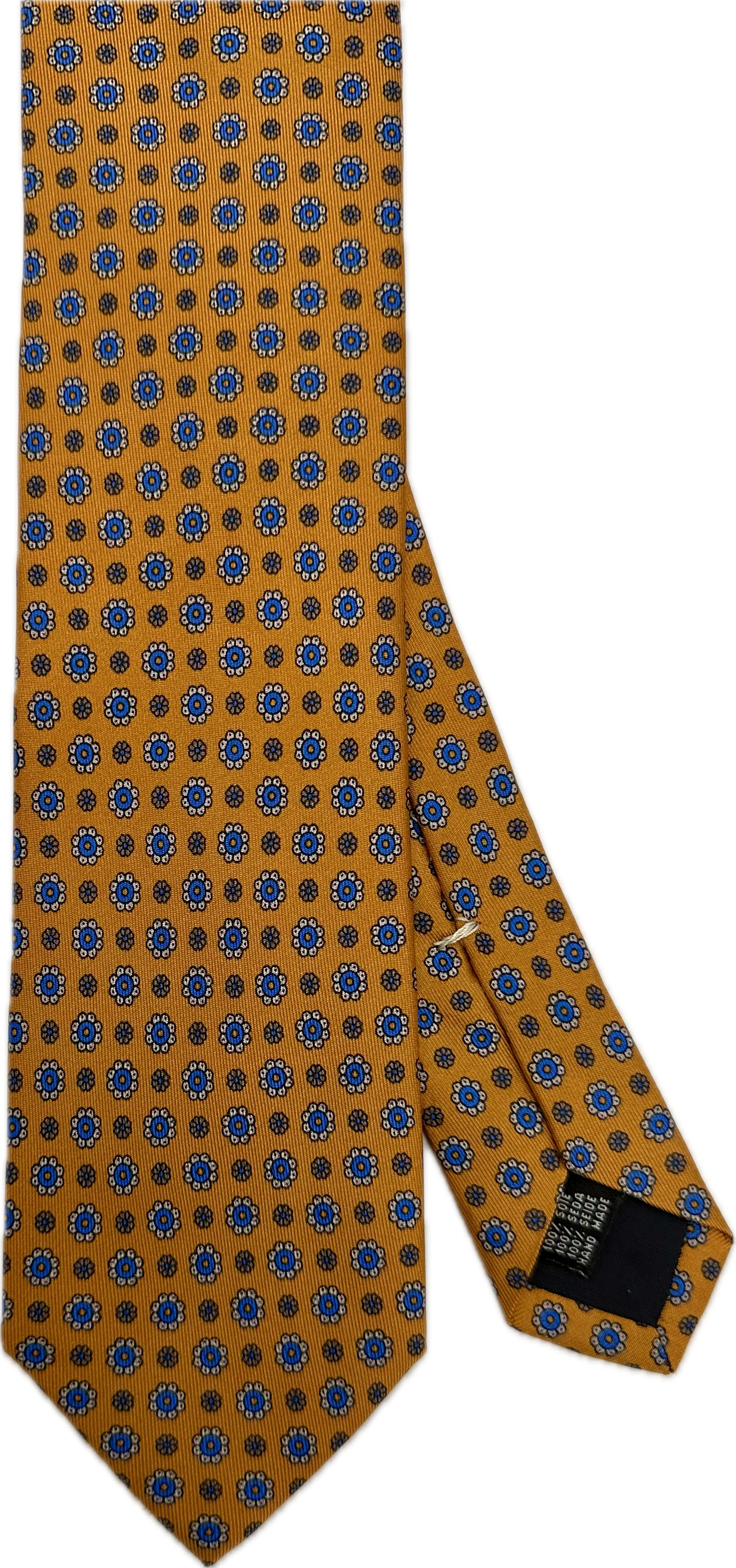 Cravatta seta fantasia fiorellino giallo Monsieur