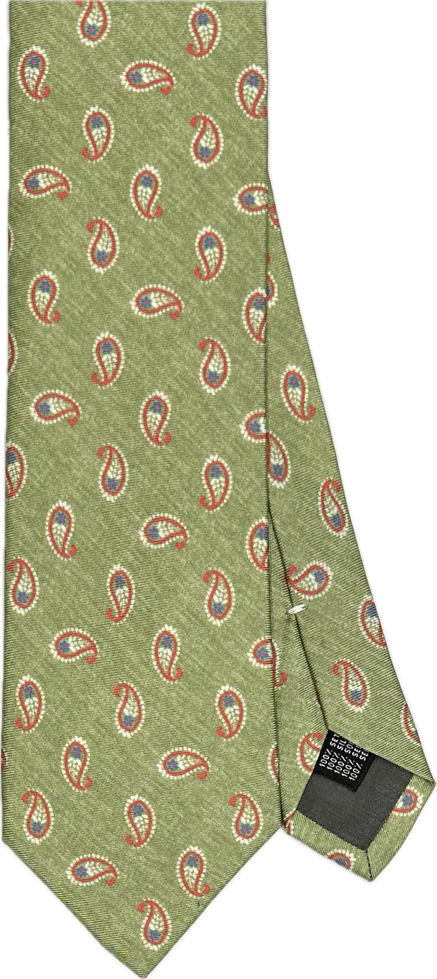 Cravatta seta fantasia new paisley verde Monsieur
