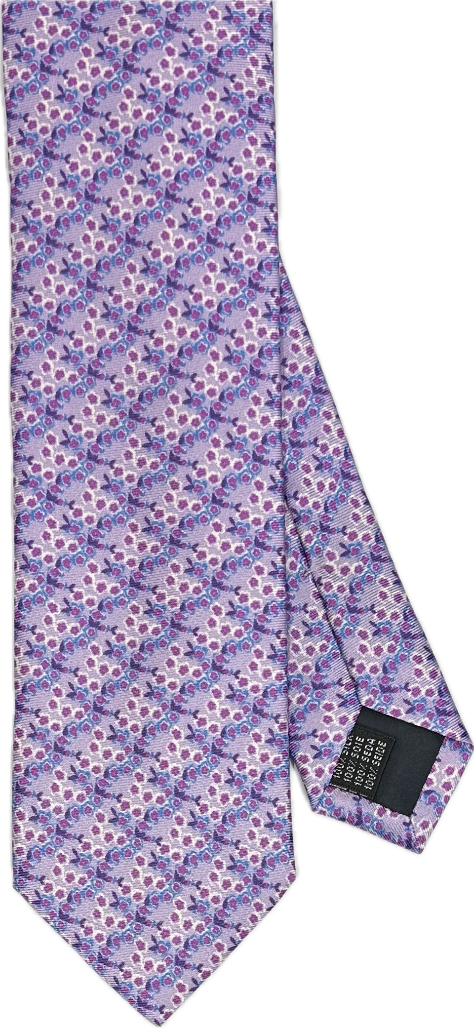 Cravatta seta fantasia floreale lilla Monsieur