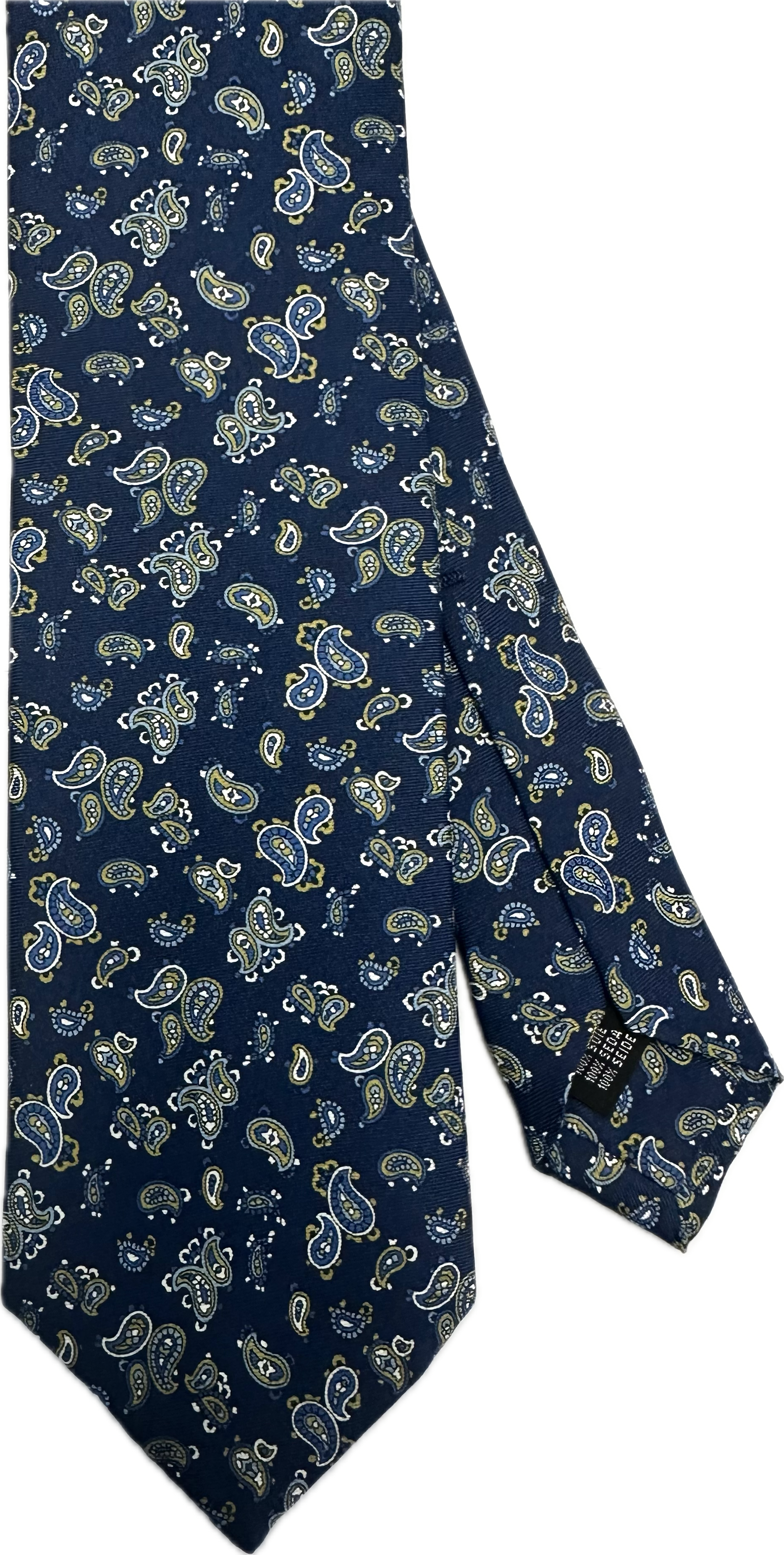 Cravatta seta fantasia multi paisley blu Monsieur