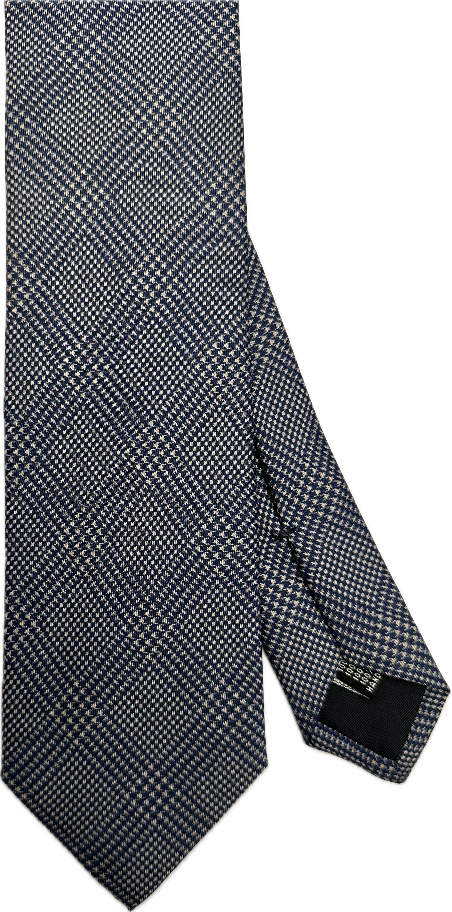 Cravatta seta fantasia prince of Wales blu Monsieur