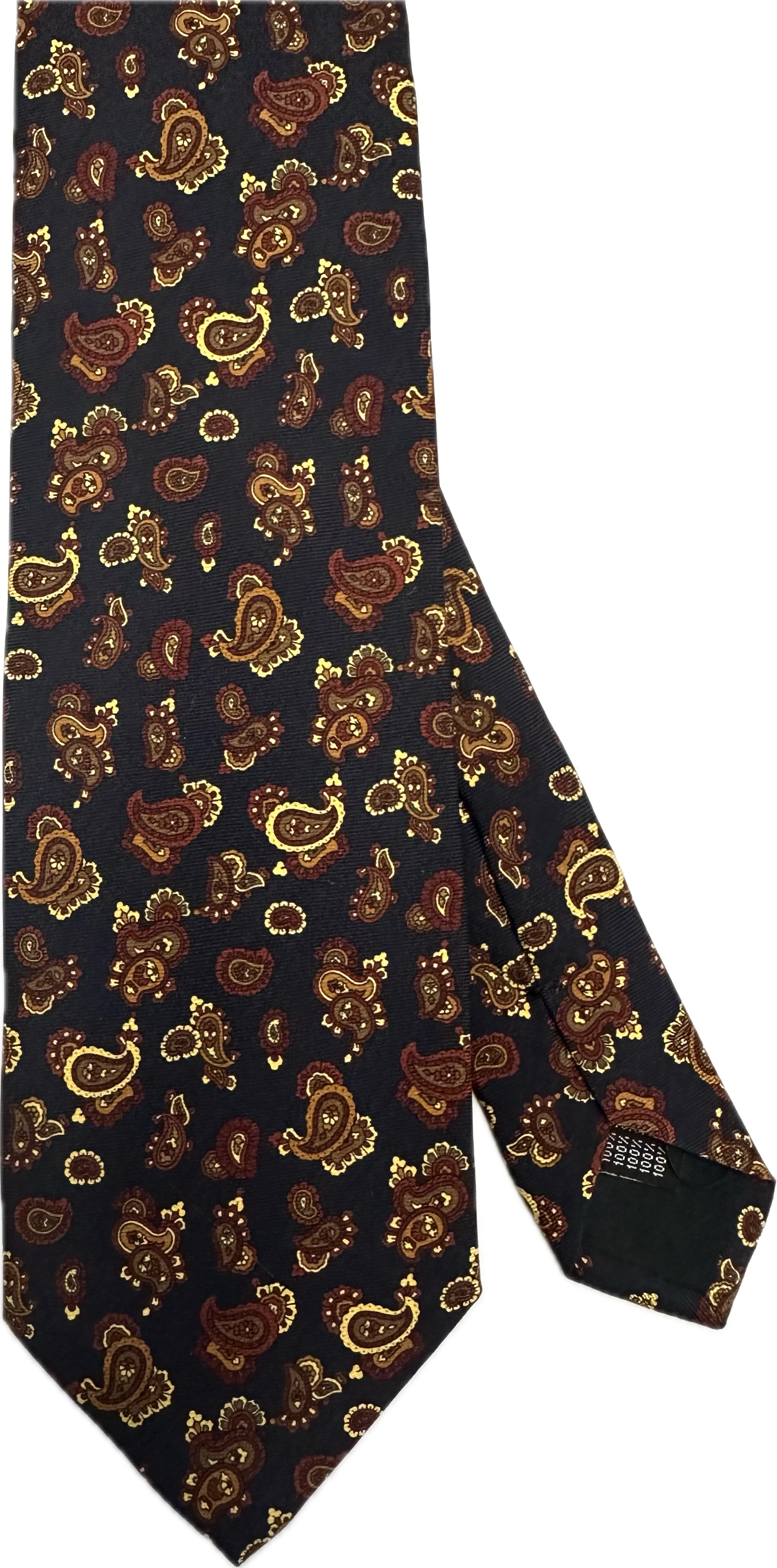 Cravatta seta fantasia multi paisley navy Monsieur