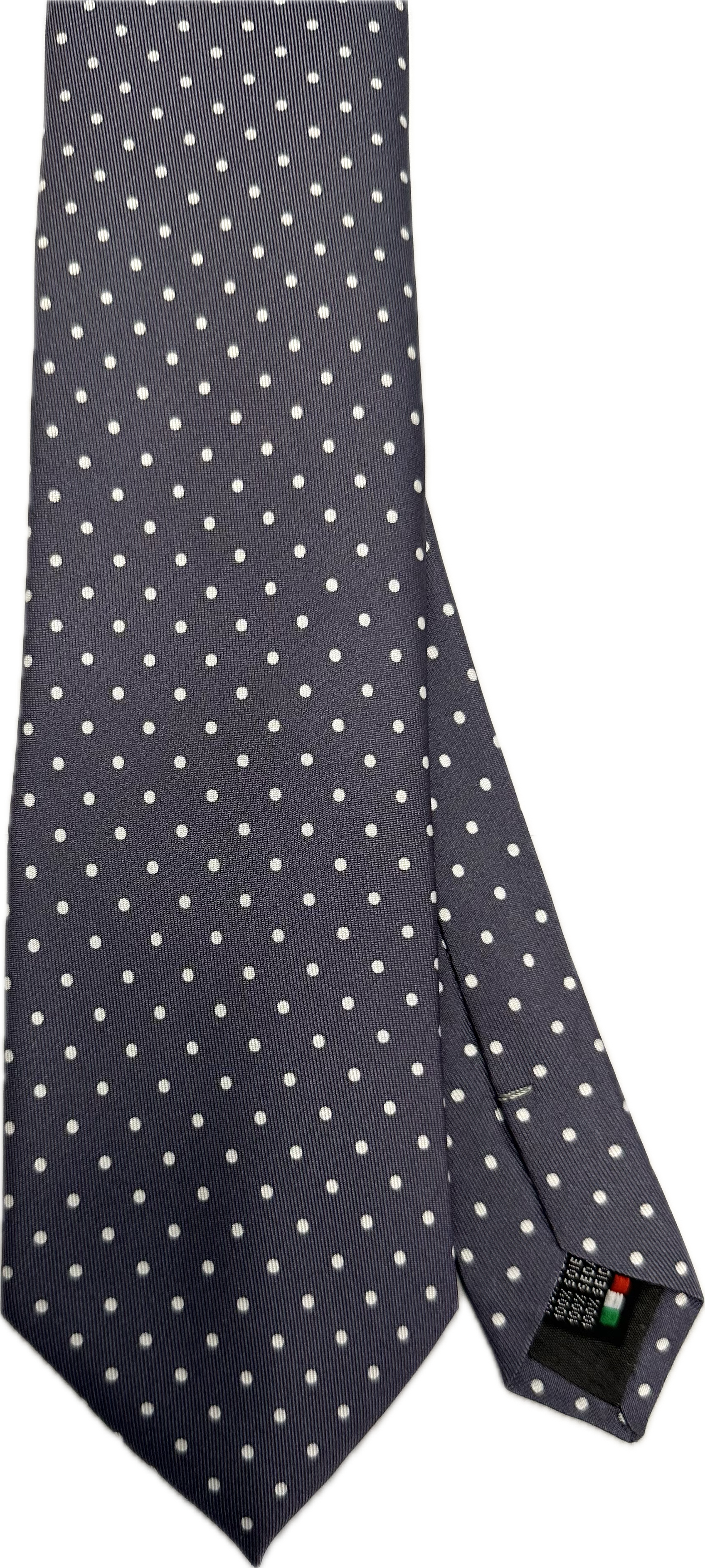 Cravatta seta grigia pois bianco Monsieur