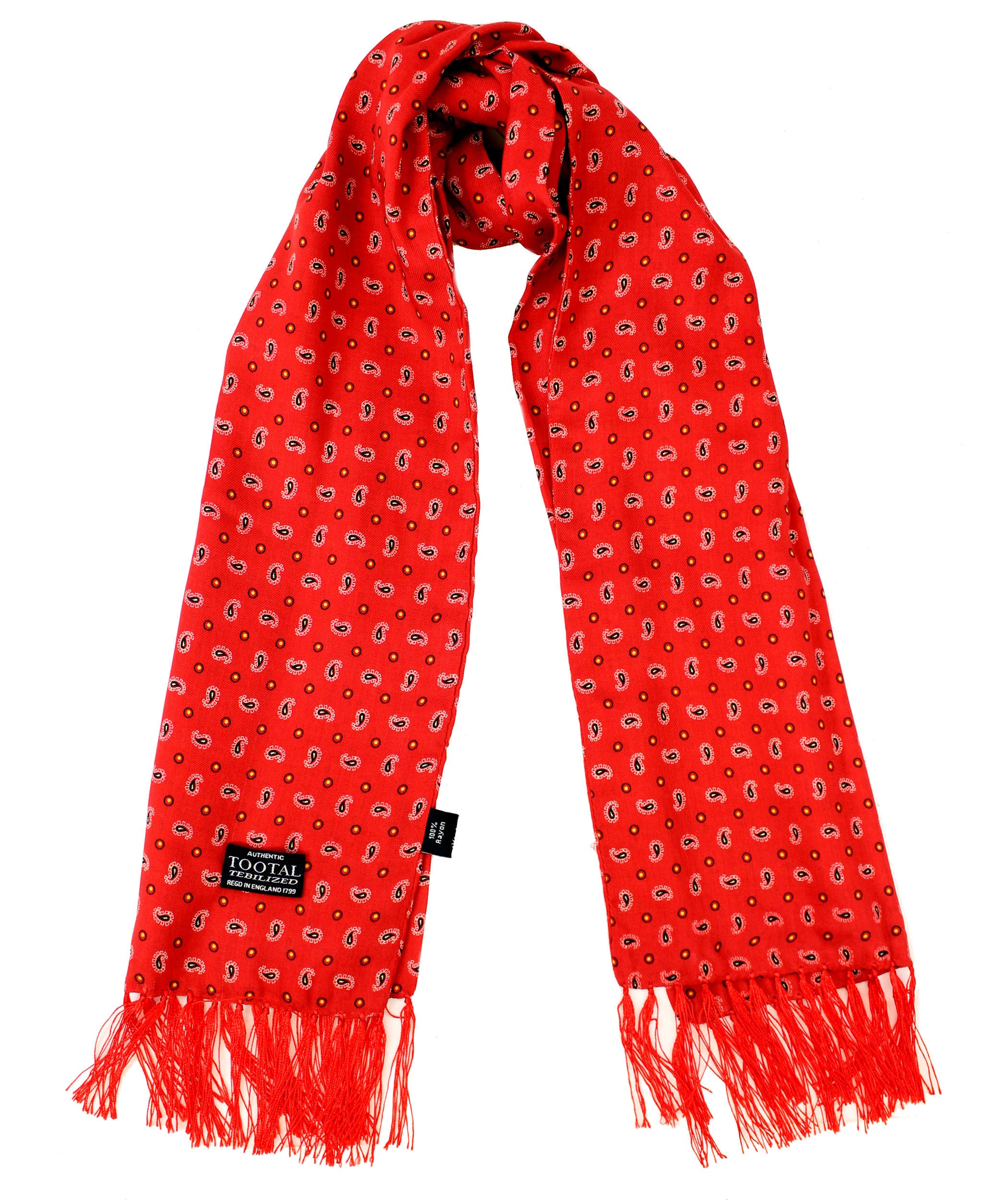 Sciarpa rayon micro paisley rossa Tootal