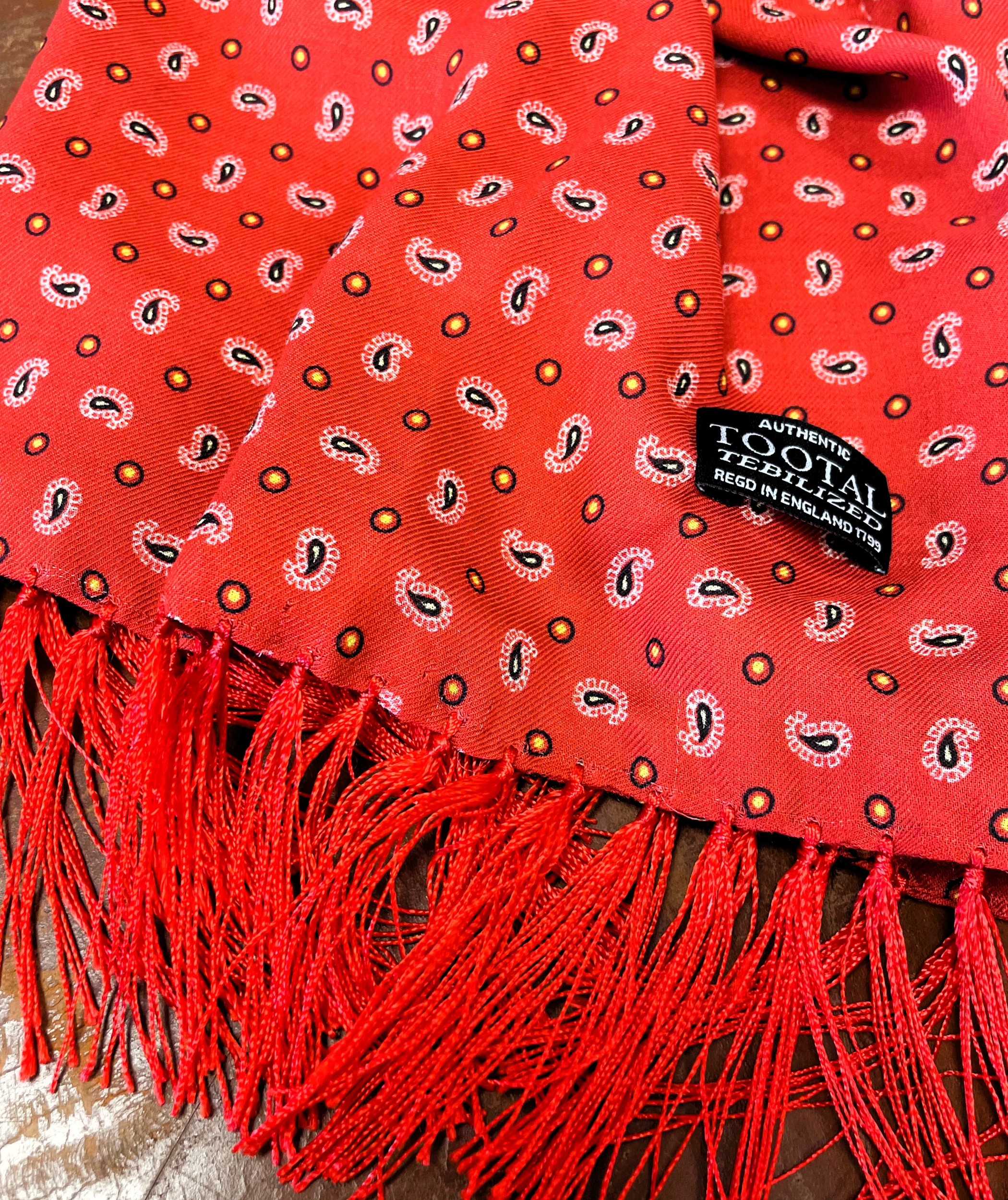 Sciarpa rayon micro paisley rossa Tootal