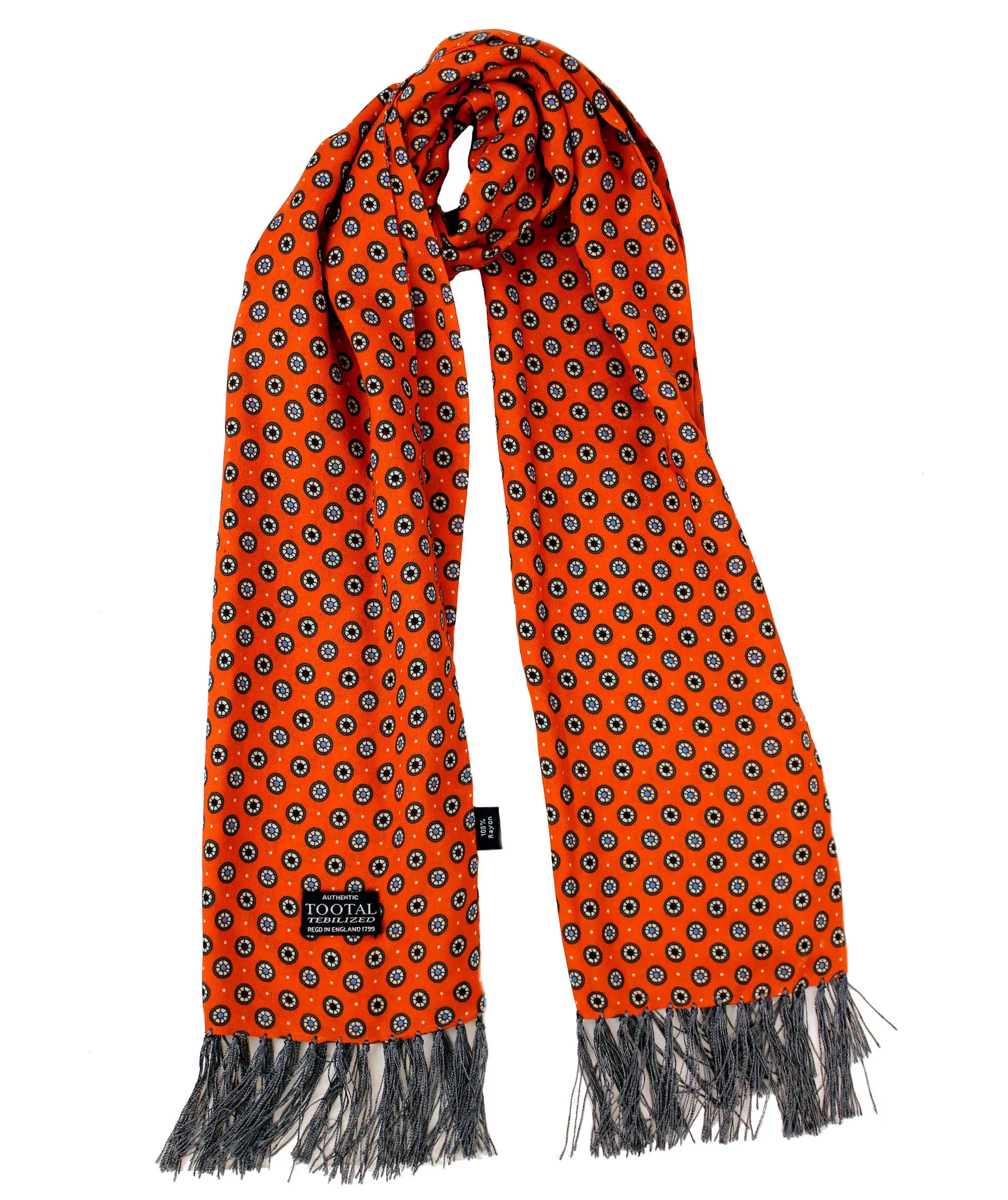 Sciarpa rayon fantasia tondi arancione Tootal