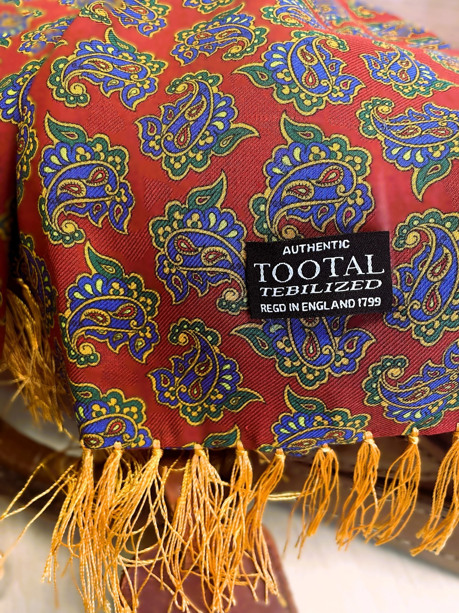 Sciarpa rayon fantasia paisley rossa Tootal