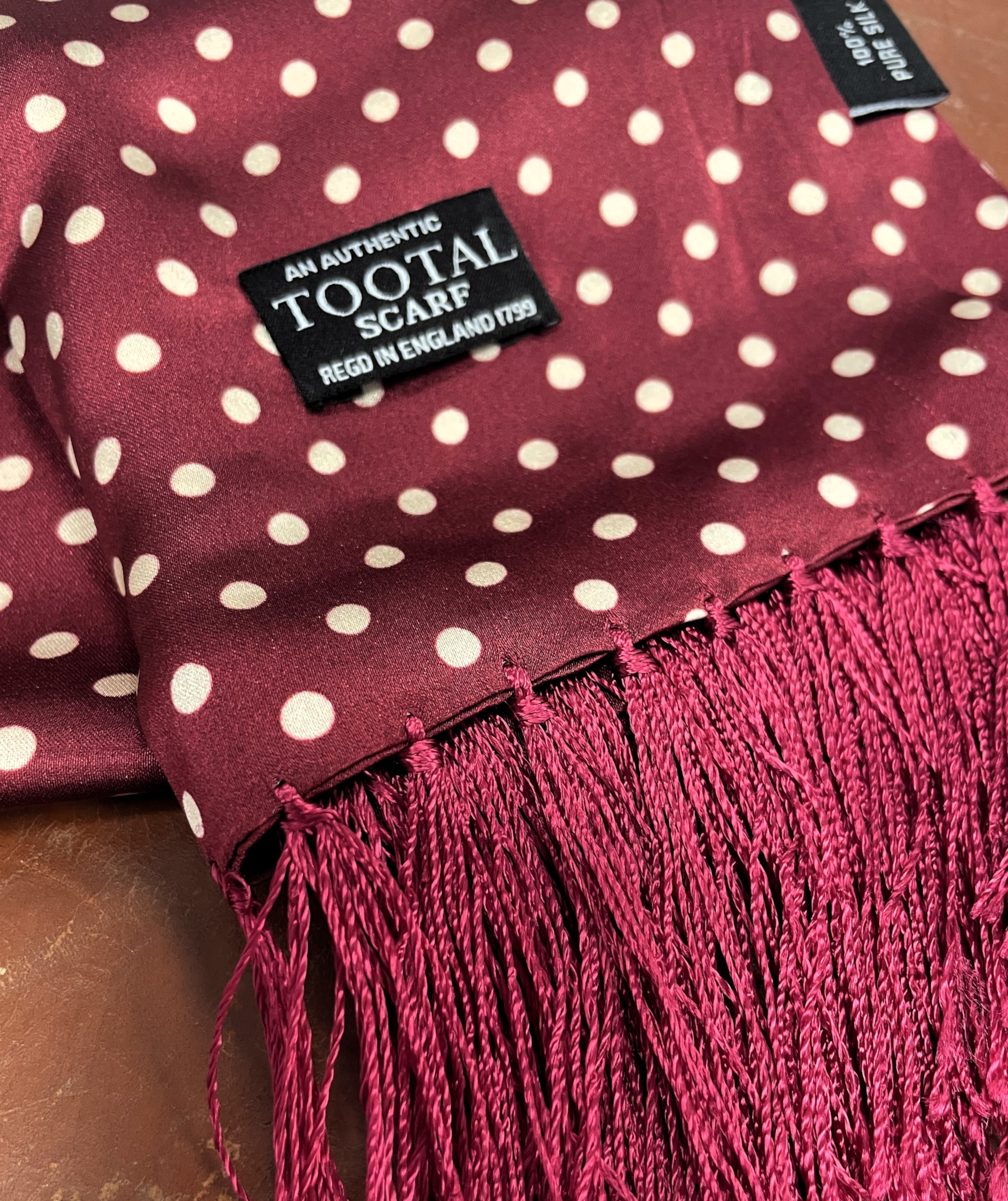 Sciarpa seta large dot wine Tootal