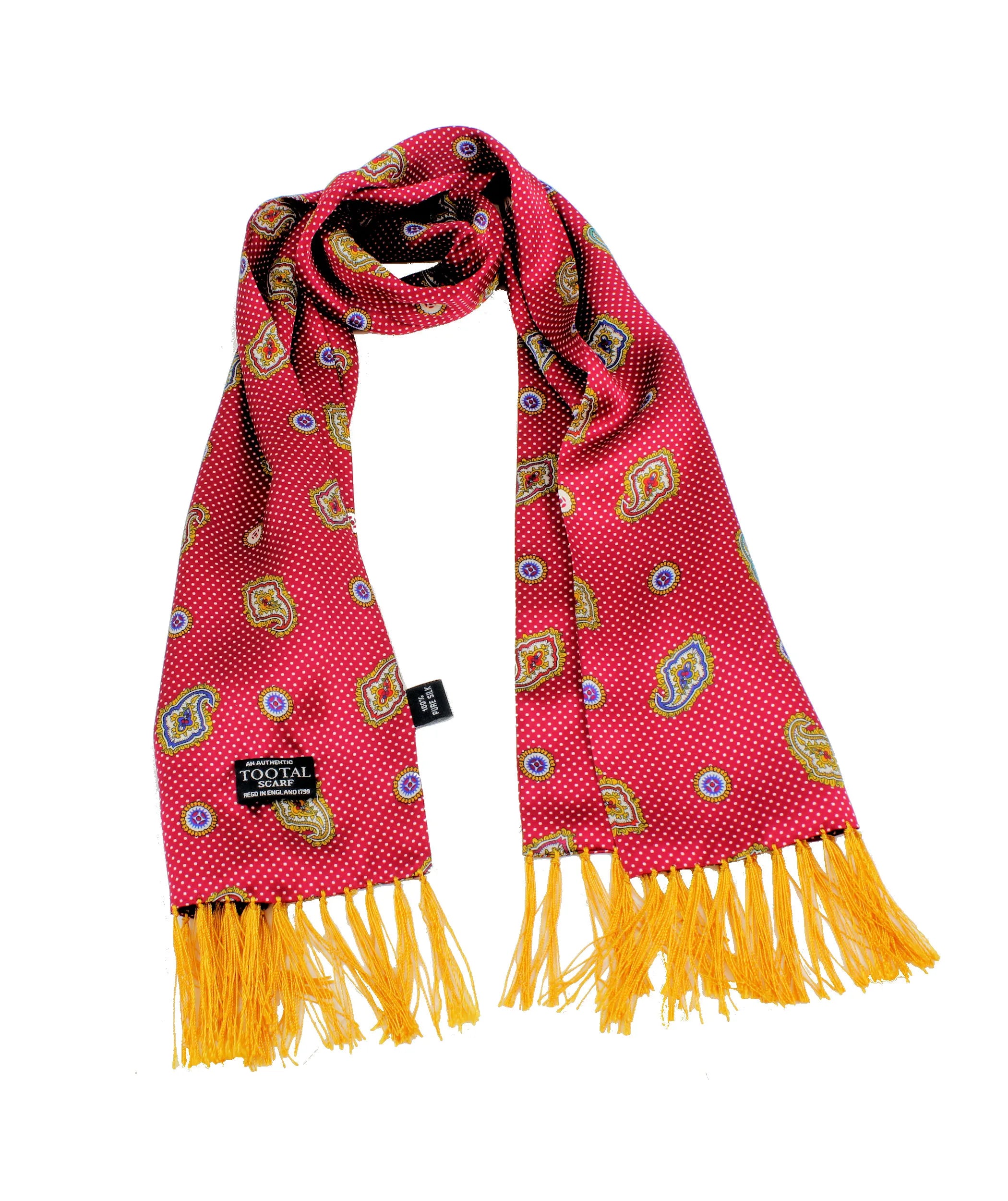 Sciarpa seta paisley dot wine Tootal