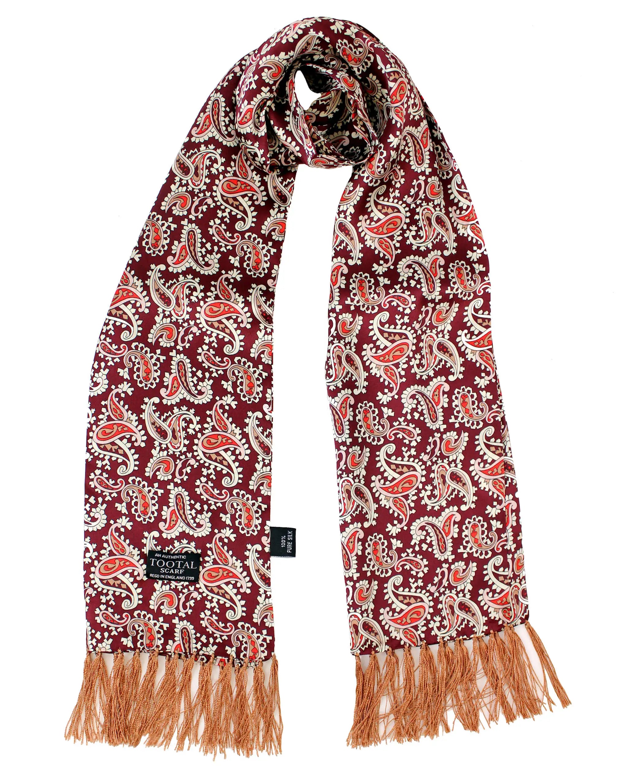 Sciarpa seta paisley wine Tootal