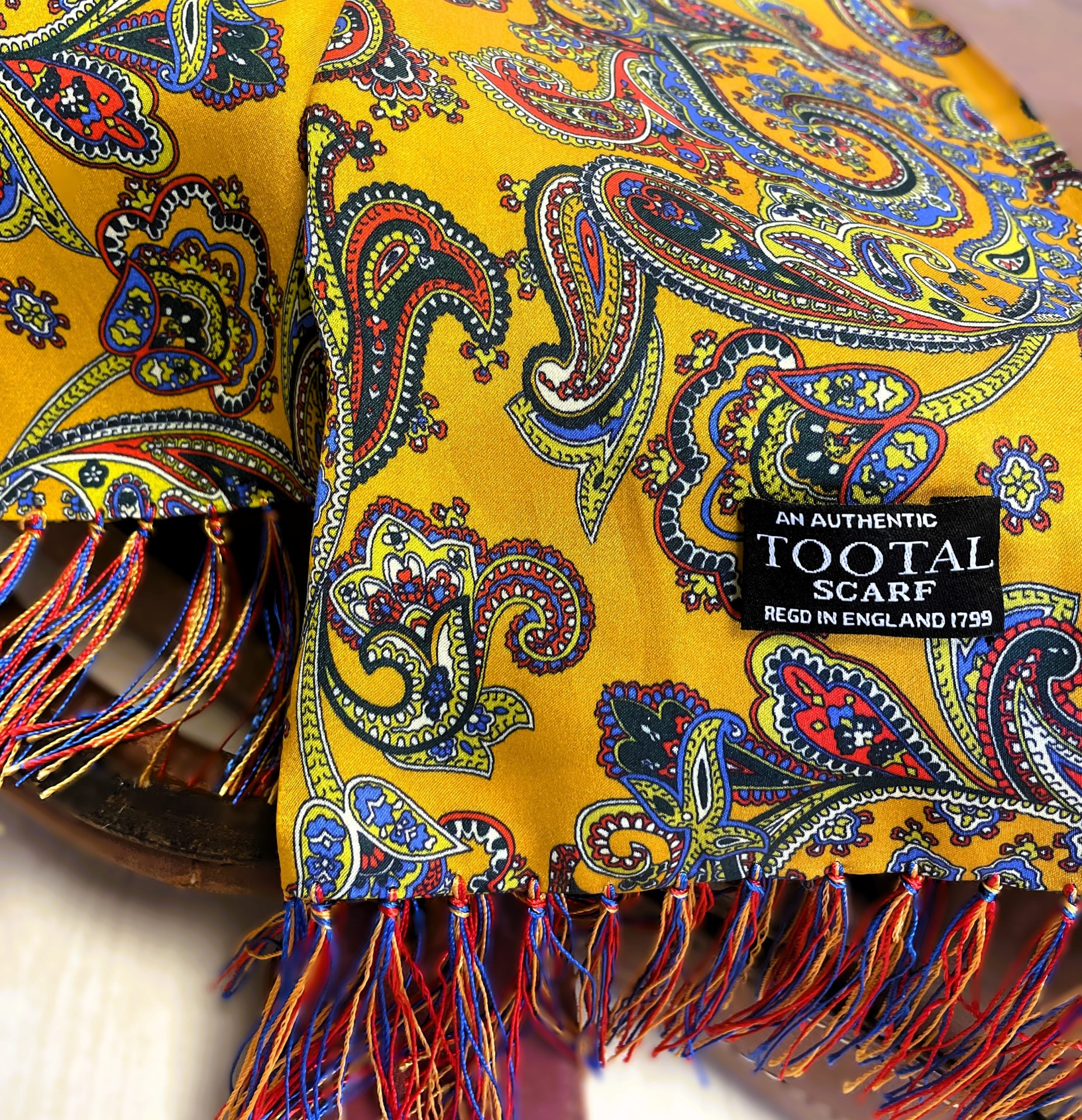Sciarpa seta fantasia paisley butterscotch Tootal