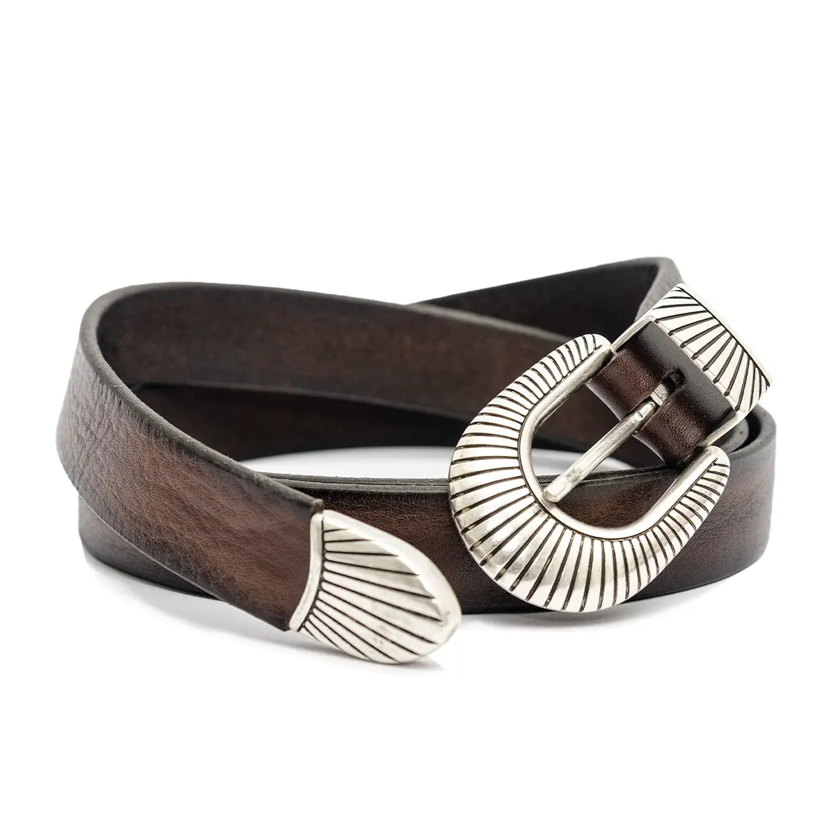 Cintura pelle testa moro western Monsieur