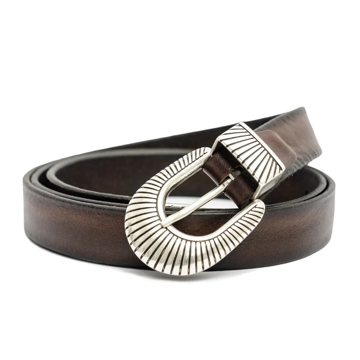 Cintura pelle testa moro western Monsieur