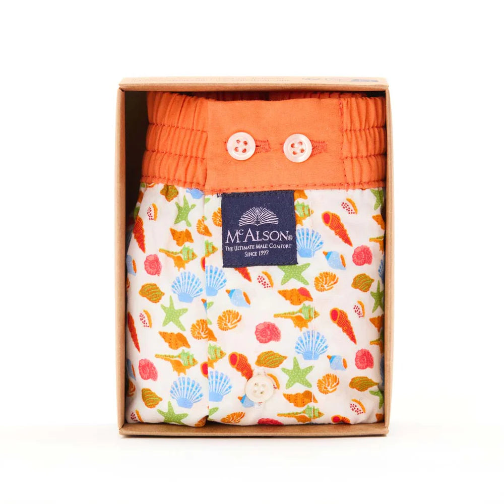 Boxer fantasia conchiglie arancione McAlson