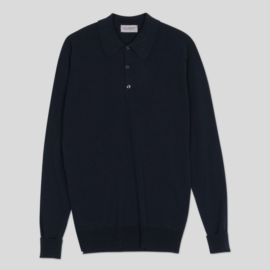 Polo dorset lana manica lunga midnight John Smedley