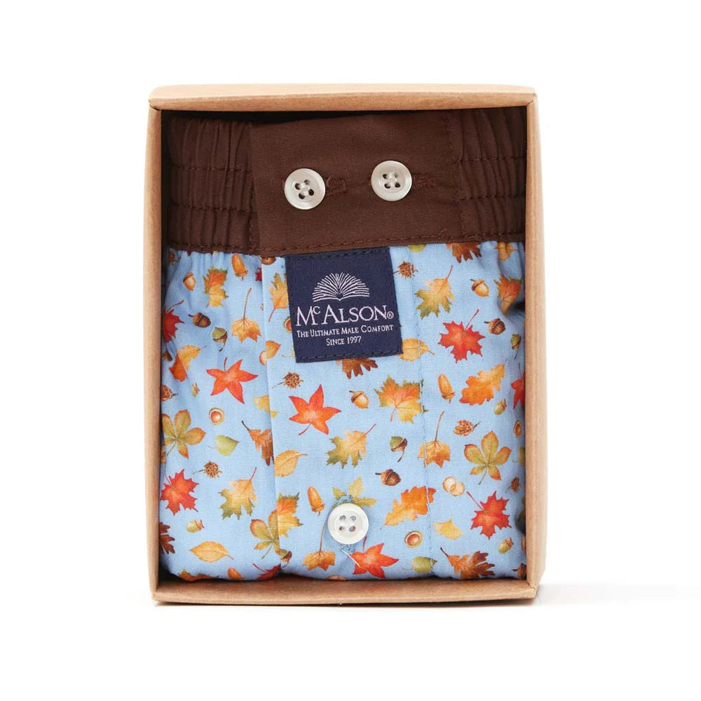 Boxer foglie light blue McAlson