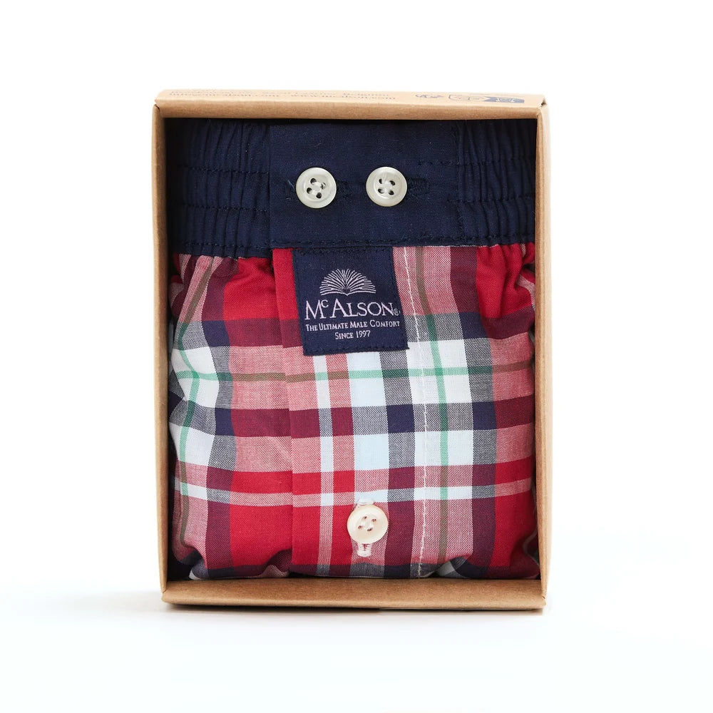 Boxer madras rosso navy McAlson