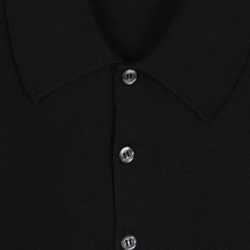 Polo Finchley manica lunga black John Smedley