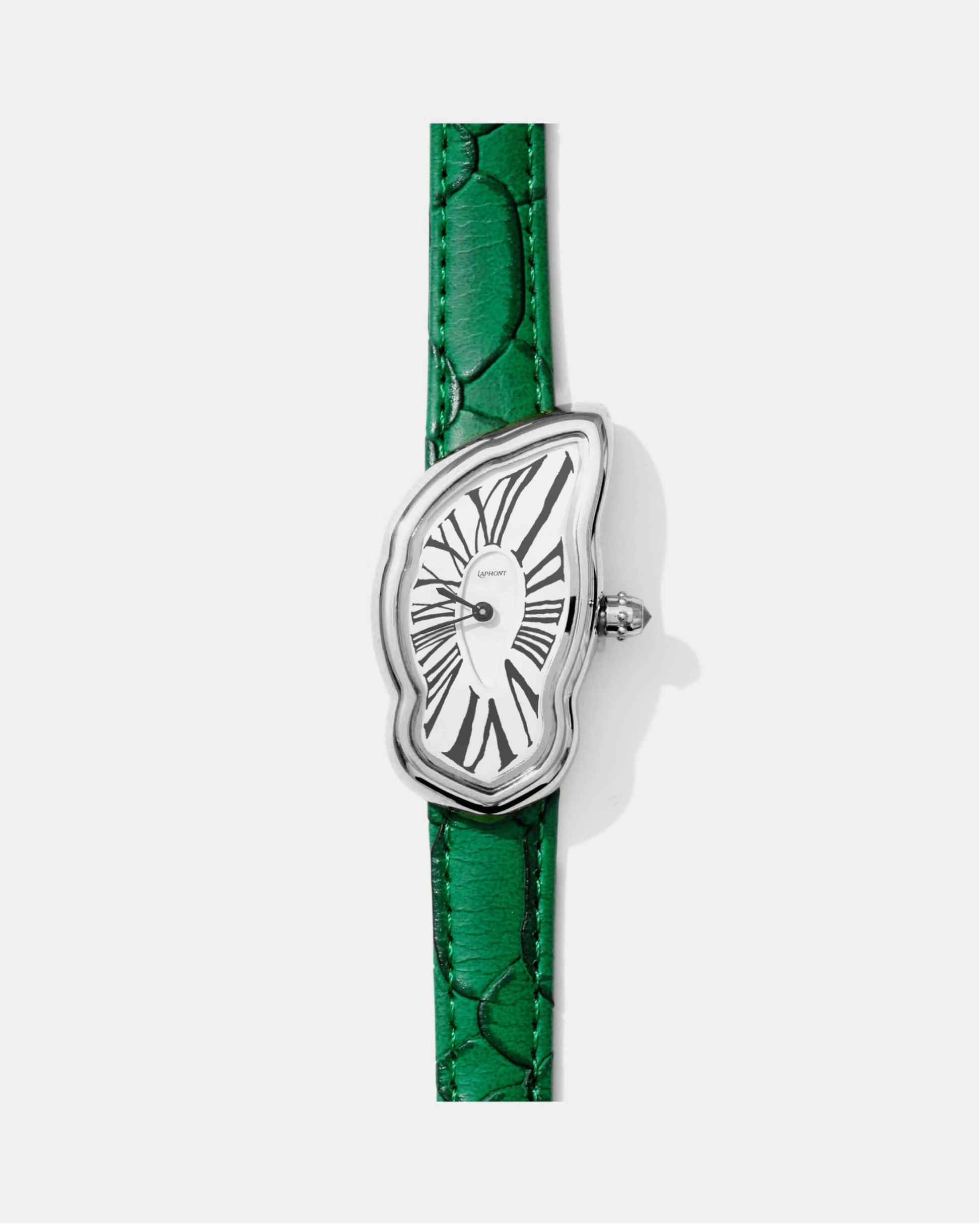Orologio Melting Slim Silver Mens Band Green LAPHONT