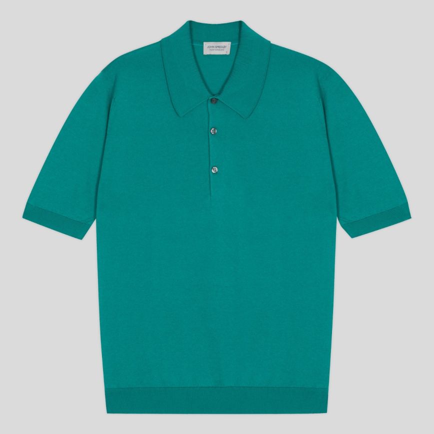 Polo Isis manica corta Atoll Teal John Smedley