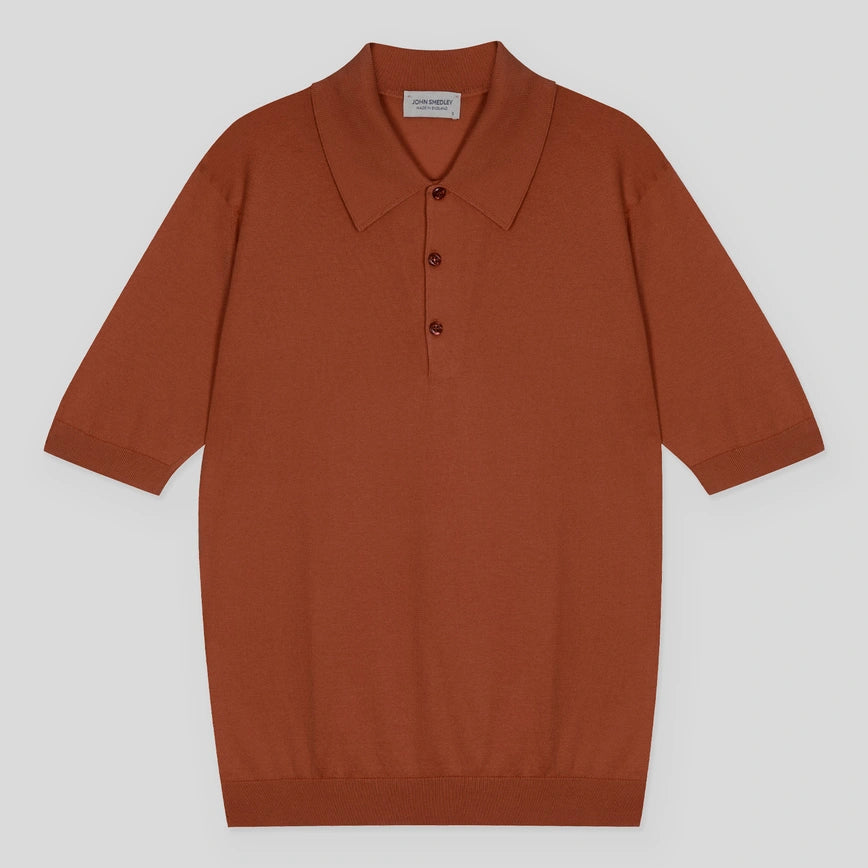 Polo Isis manica corta Baked red John Smedley